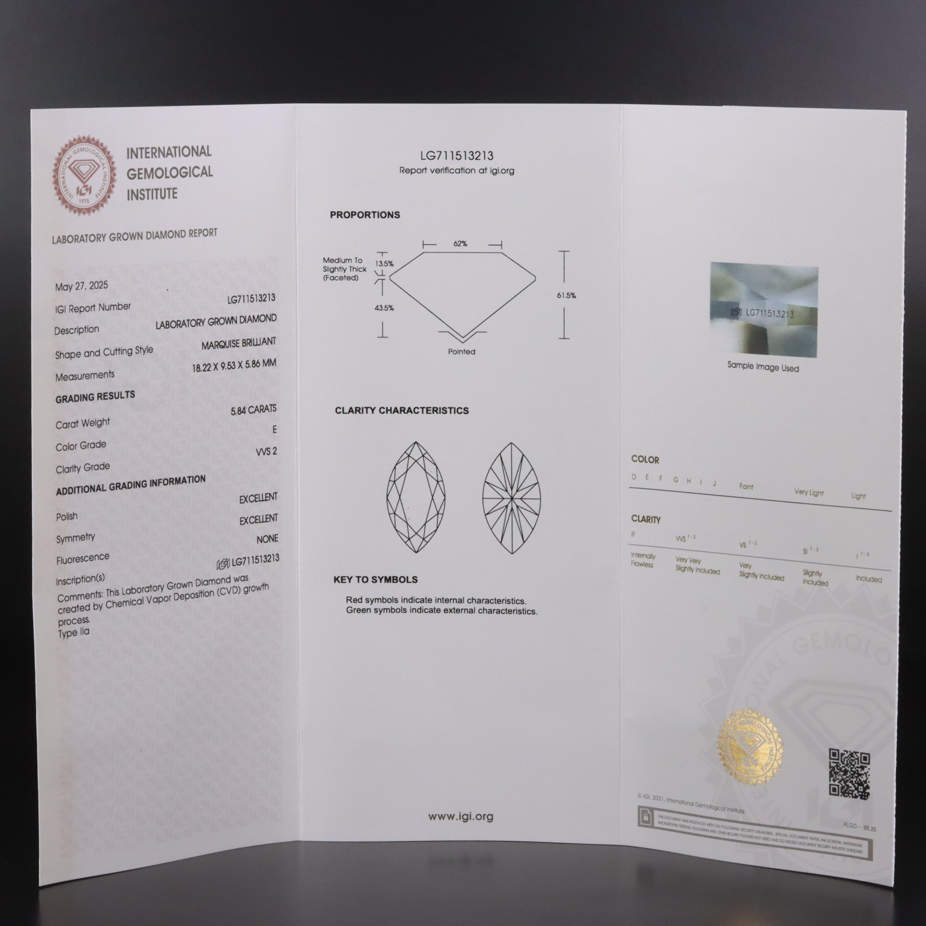 14K 5.84 CT Lab Grown Diamond Solitaire Ring with IGI Report