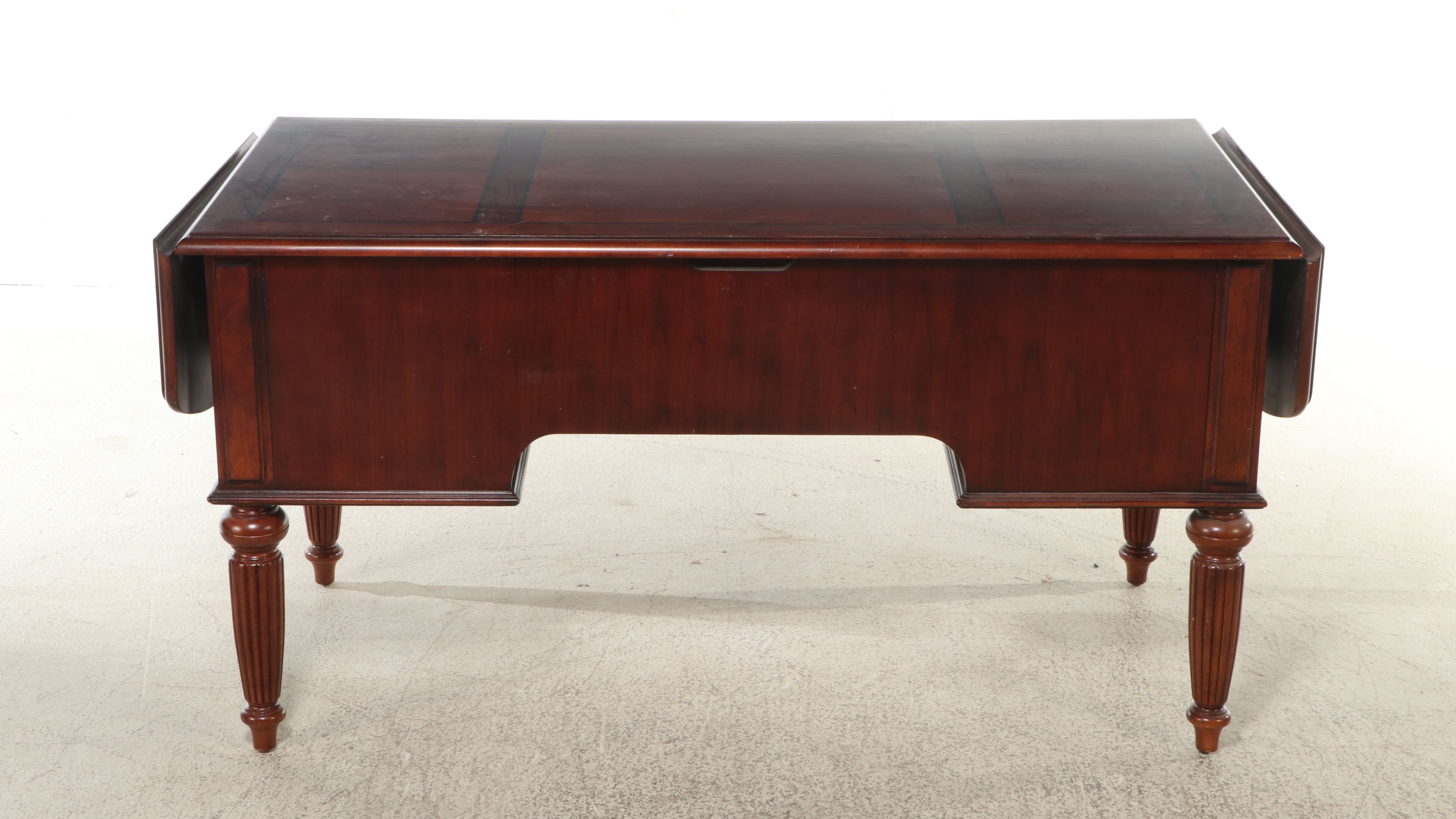 Regency Style Mahogany Desk with Drop-Leaf Sides