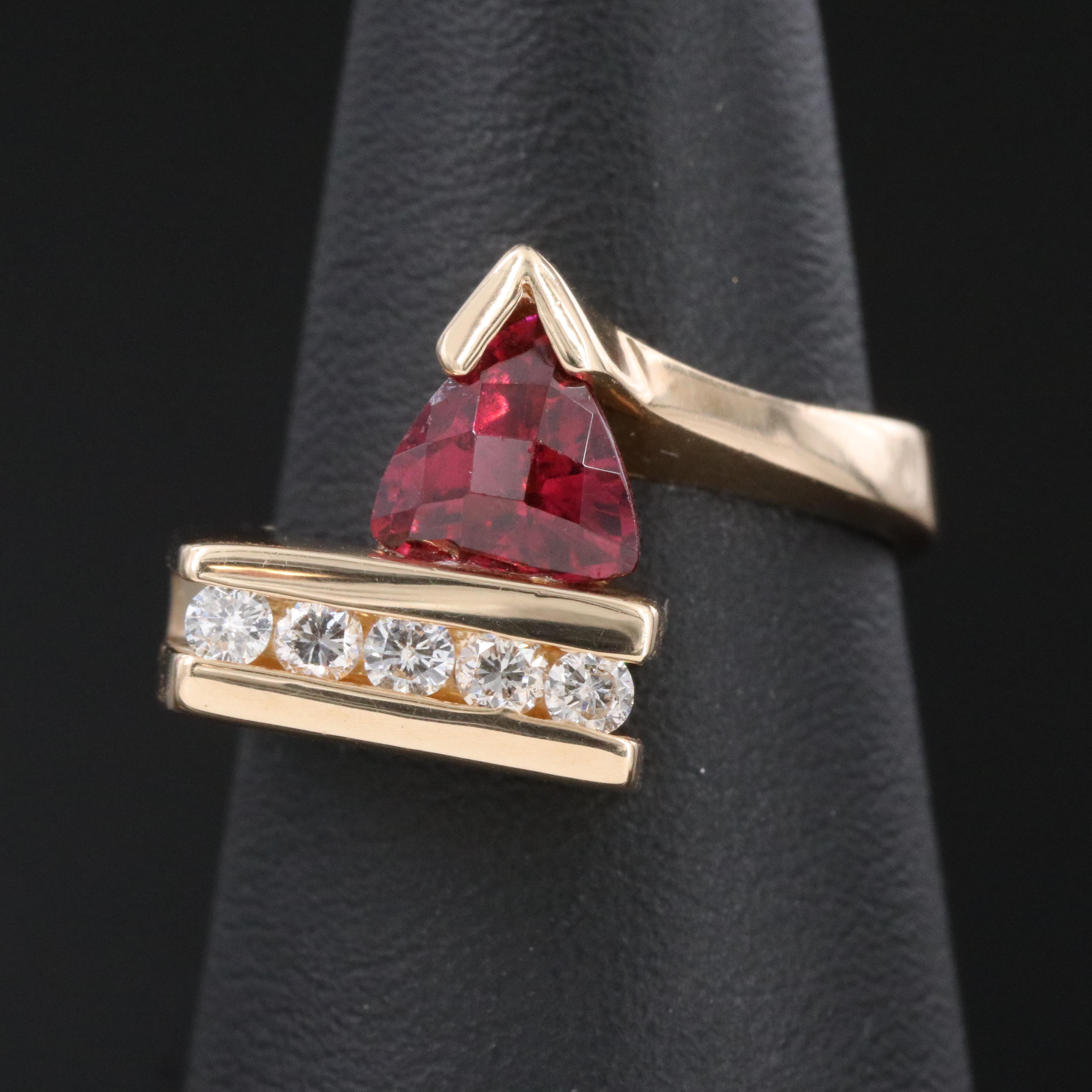 14K Garnet and Diamond Ring