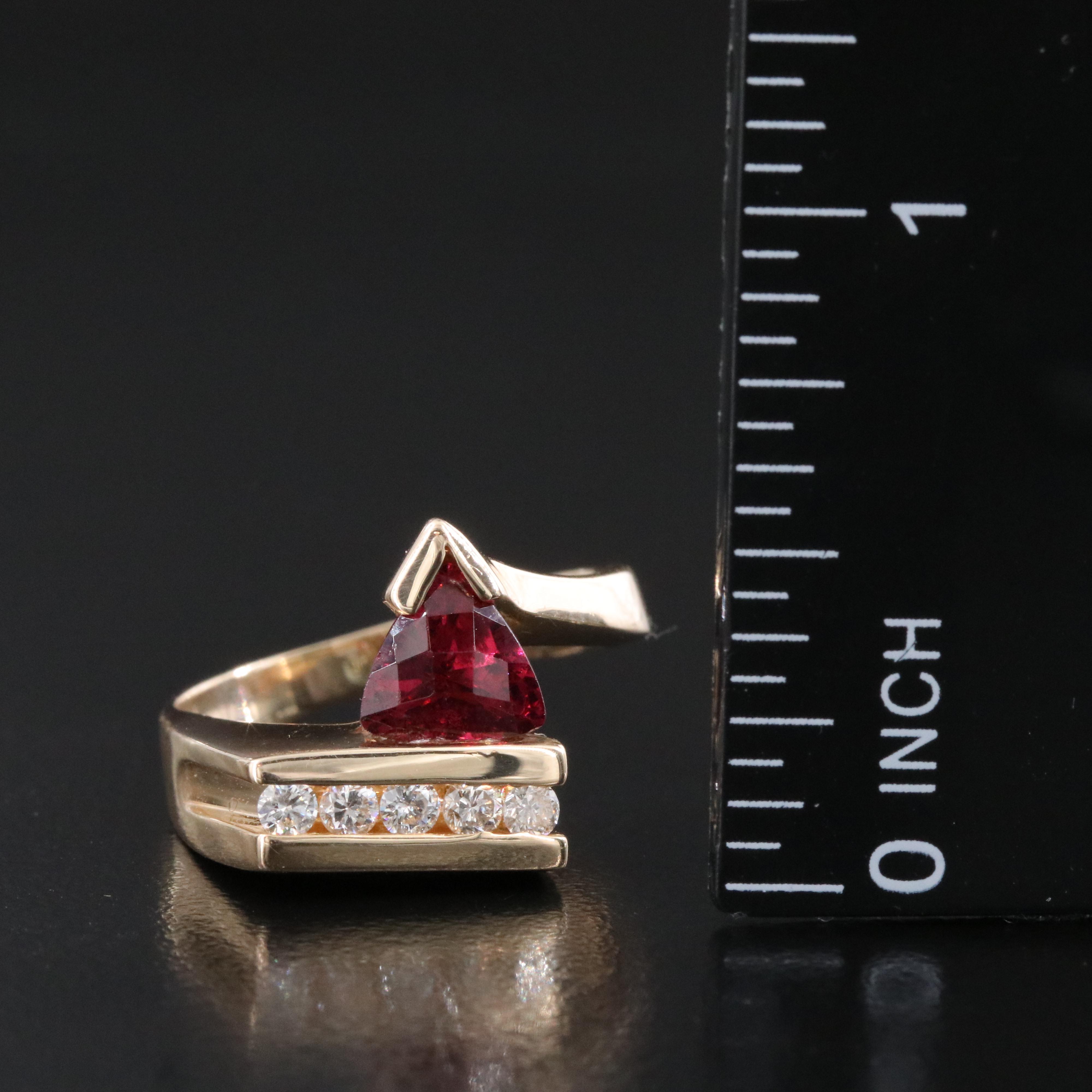14K Garnet and Diamond Ring