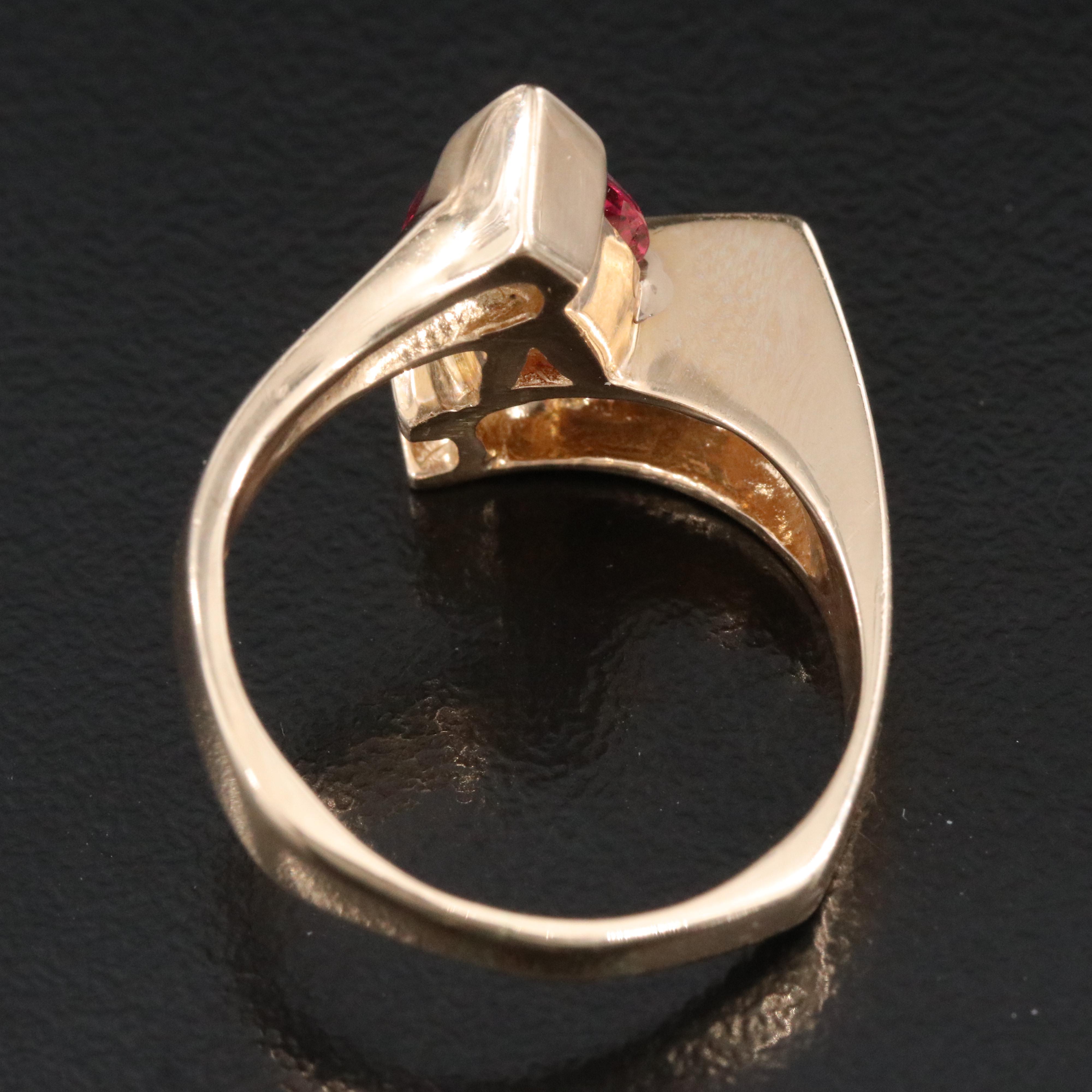 14K Garnet and Diamond Ring