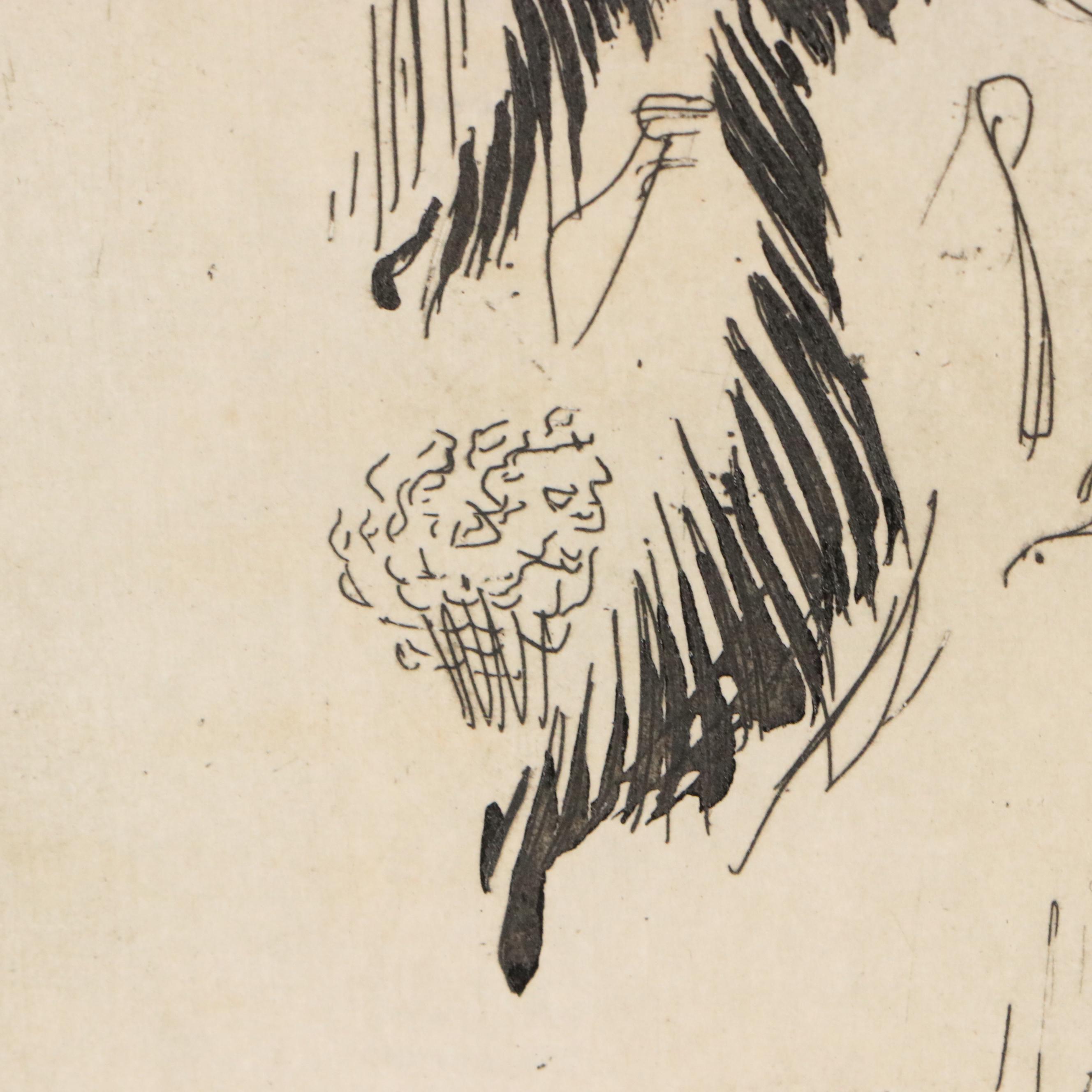 Rob McNagny Portrait Etchings of Woman in Hat, 1909