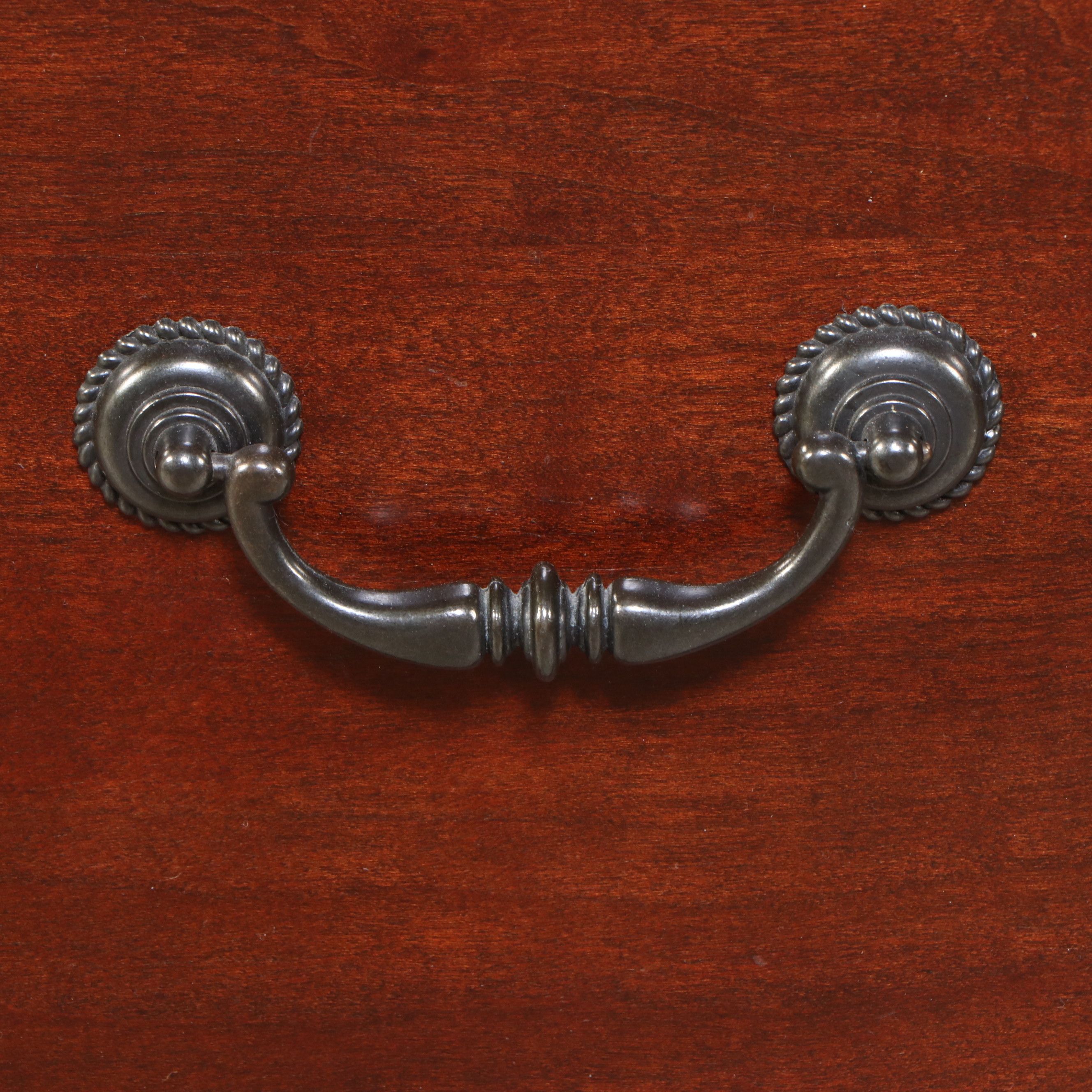 Neoclassical Walnut Finish Wooden Filing Cabinet