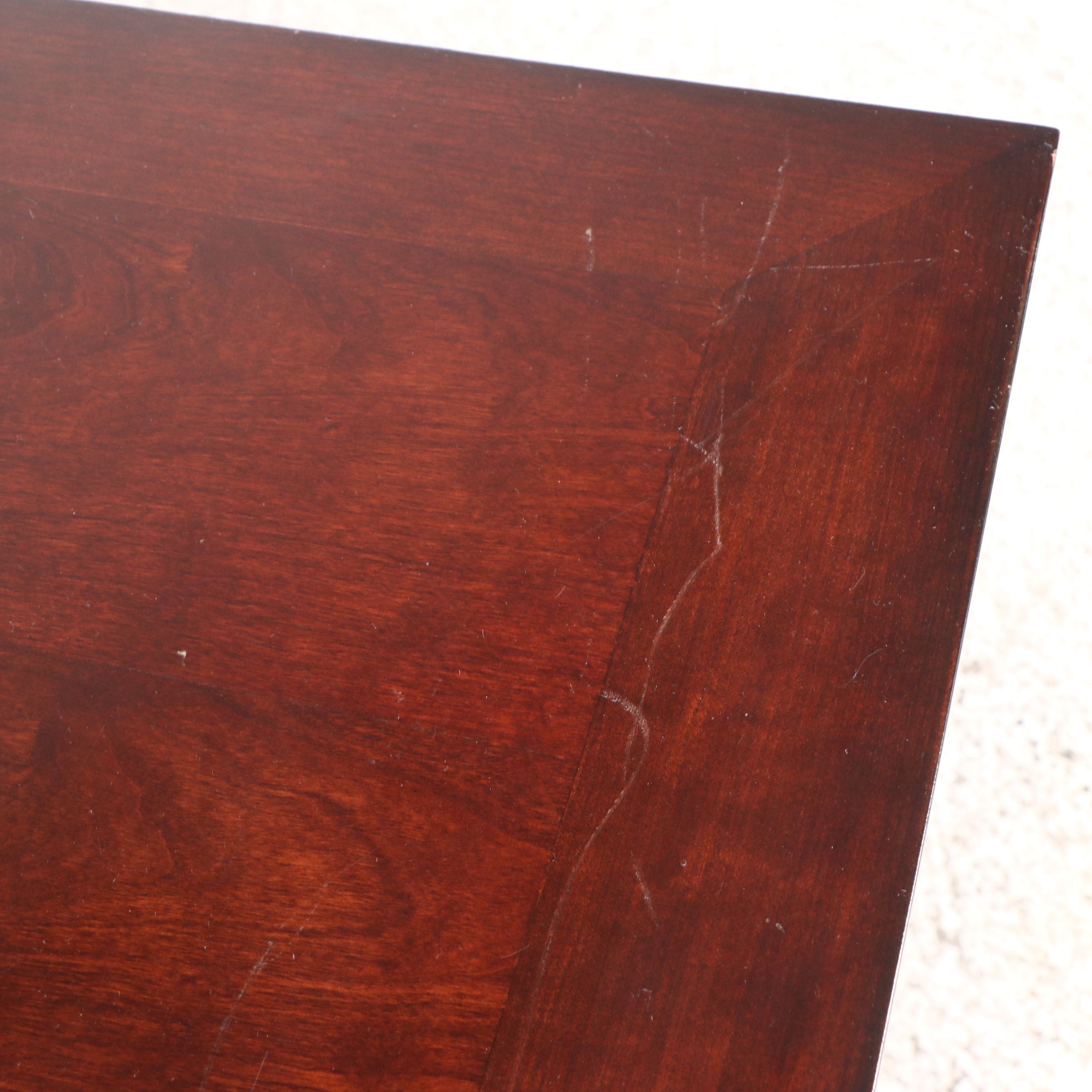 Neoclassical Walnut Finish Wooden Filing Cabinet