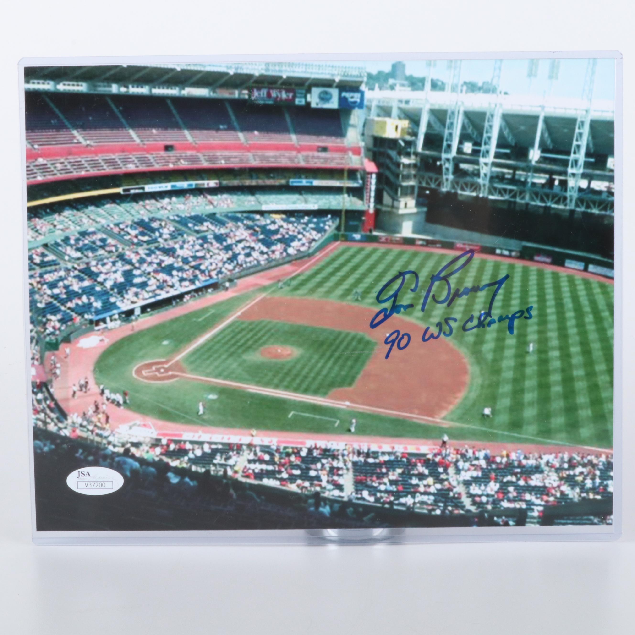 Tom Browning Signed Signed Rawlings Official National League Baseball and Print