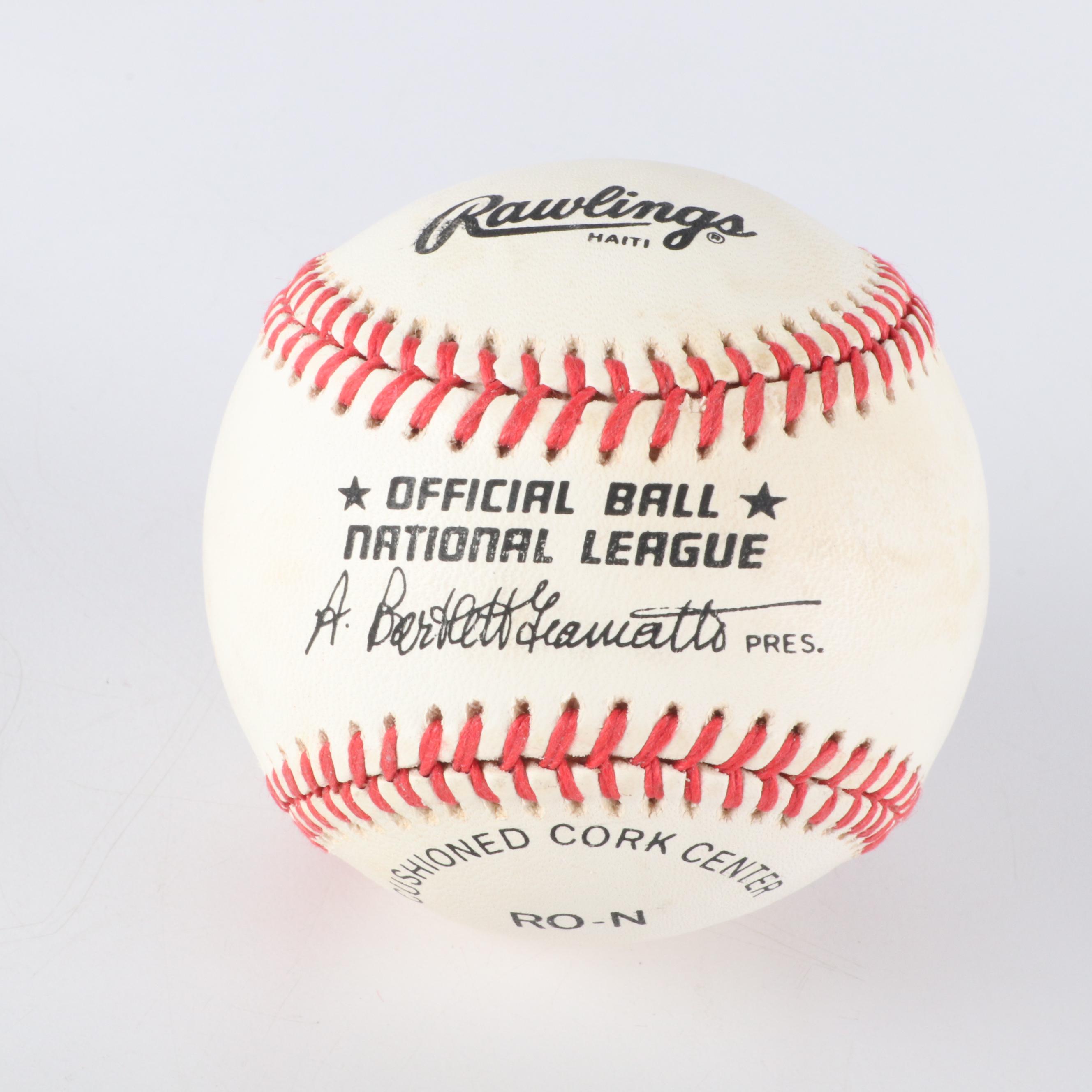 Tom Browning Signed Signed Rawlings Official National League Baseball and Print