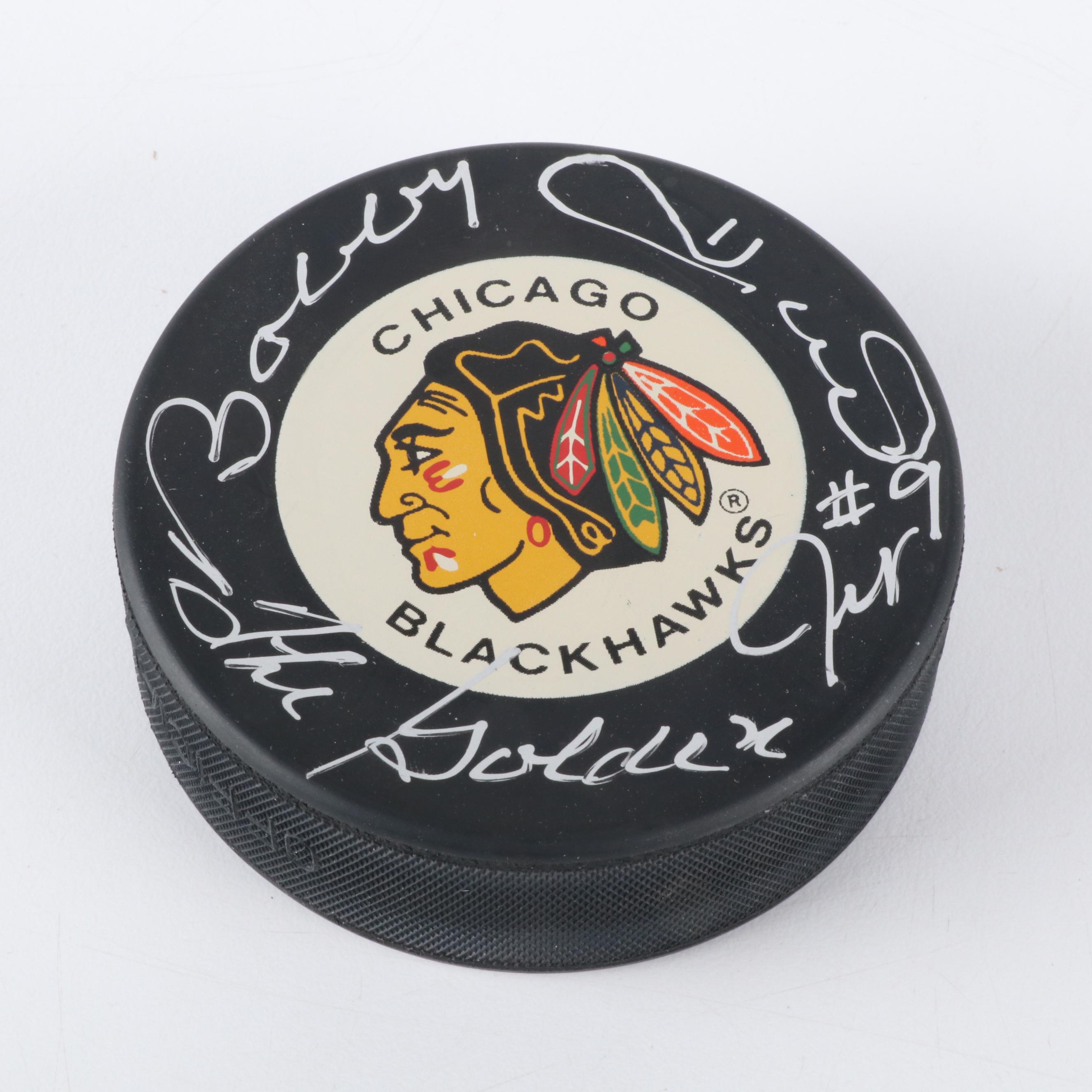 Bobby Hull Signed "The Golden Jet" Chicago Blackhawks Hockey Puck, Beckett
