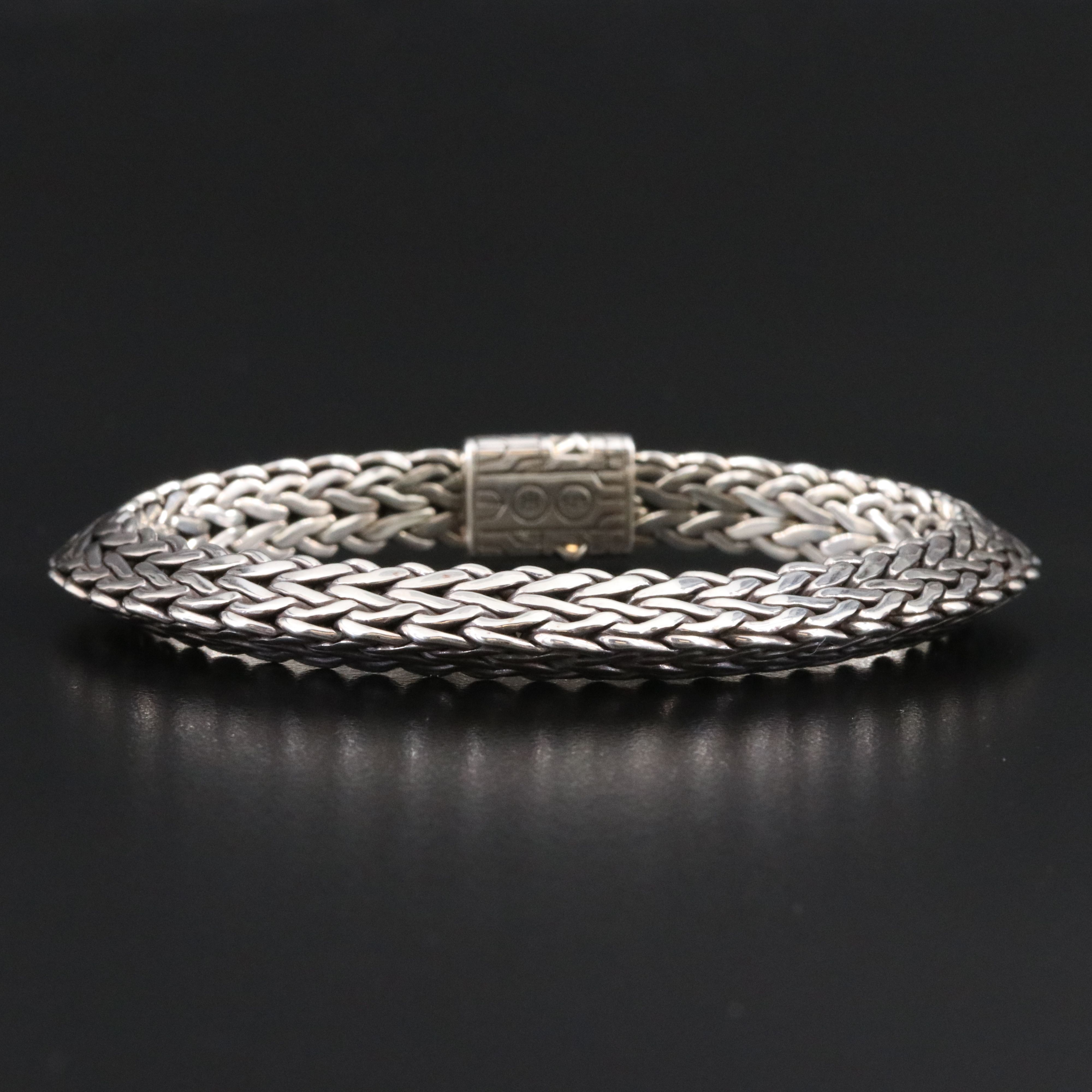John Hardy Sterling 0.44 CTW Diamond Tiga Chain Bracelet