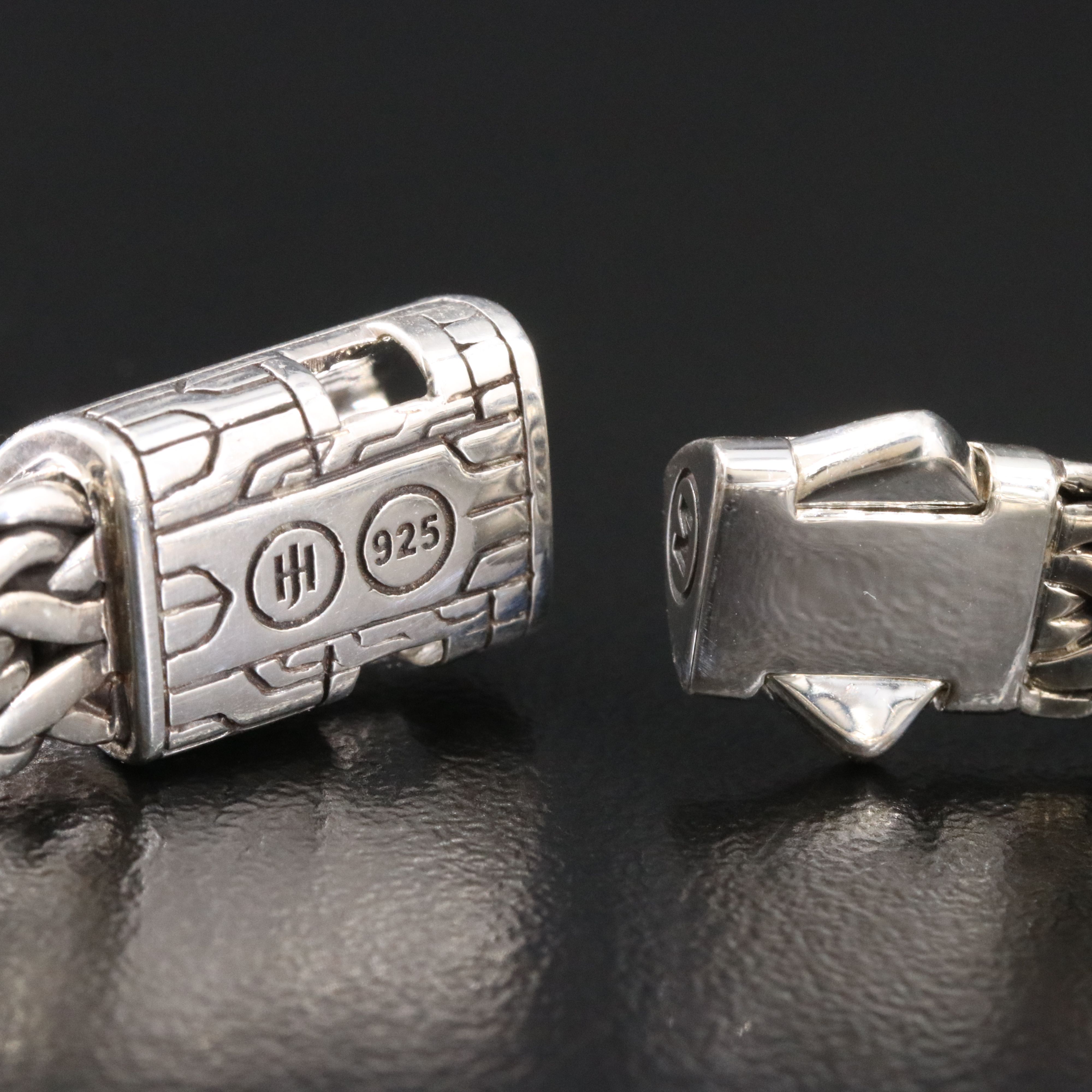 John Hardy Sterling 0.44 CTW Diamond Tiga Chain Bracelet