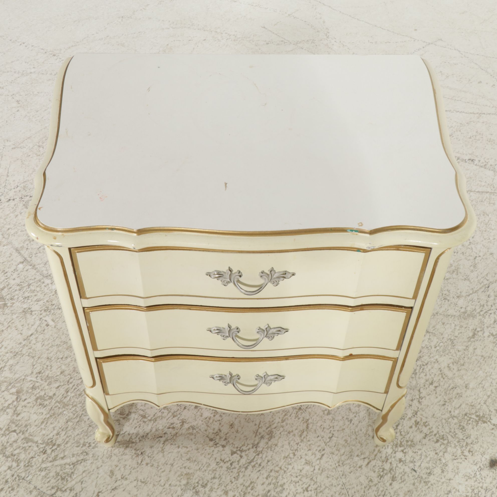 Dixie Furniture French Provincial Style Painted Wood Commode