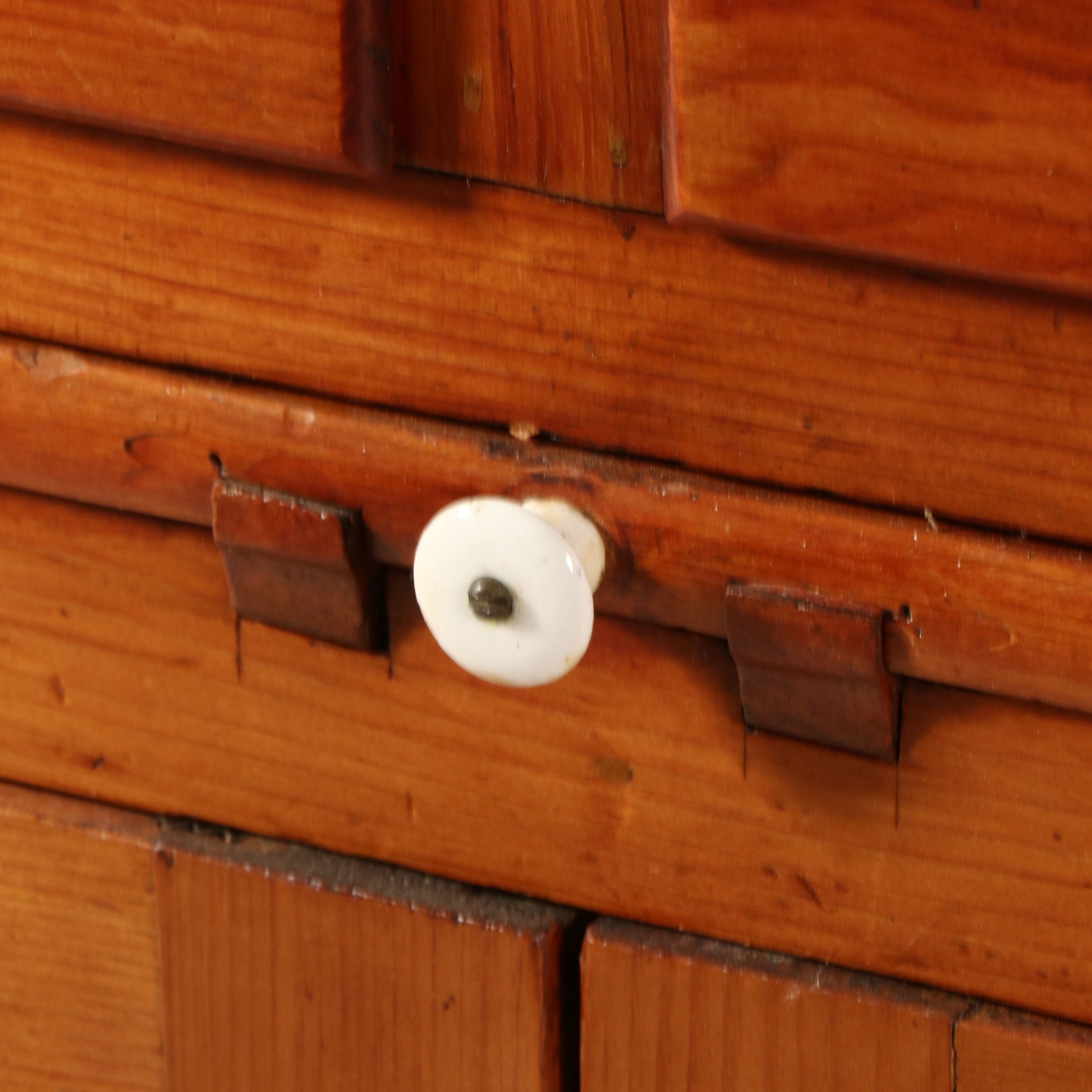 American Primitive Old Growth Poplar Corner Cabinet, Mid-19th Century