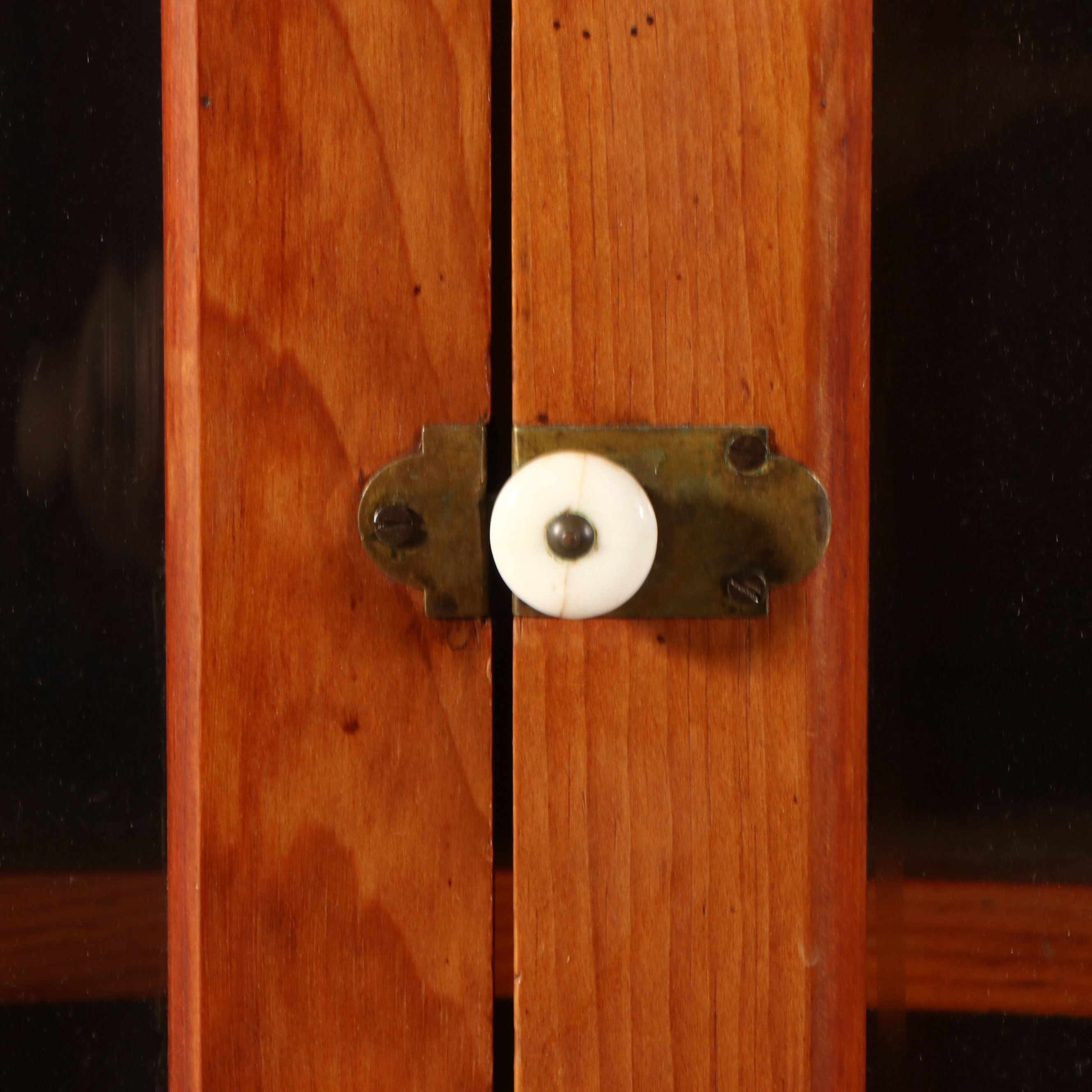 American Primitive Old Growth Poplar Corner Cabinet, Mid-19th Century