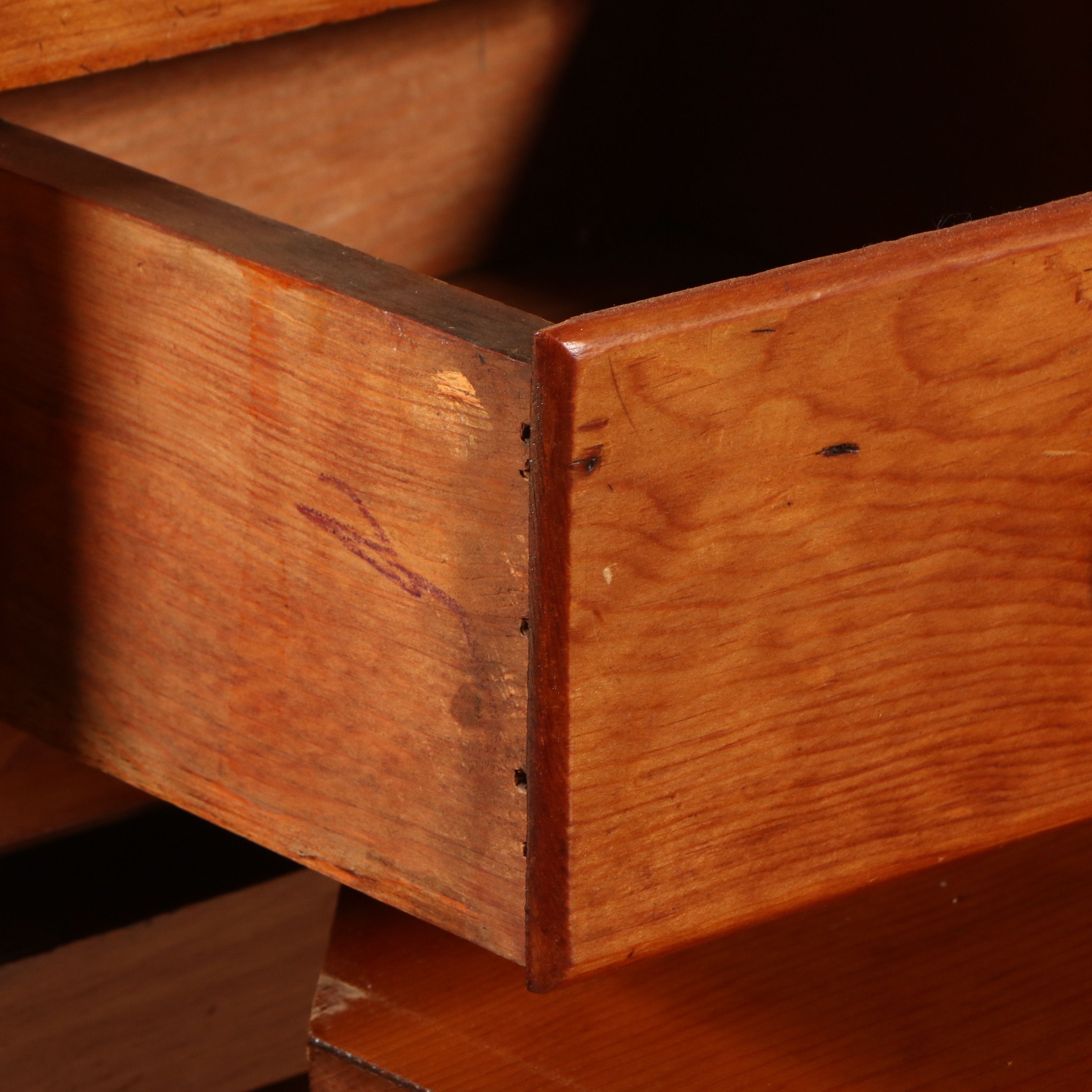 American Primitive Old Growth Poplar Corner Cabinet, Mid-19th Century