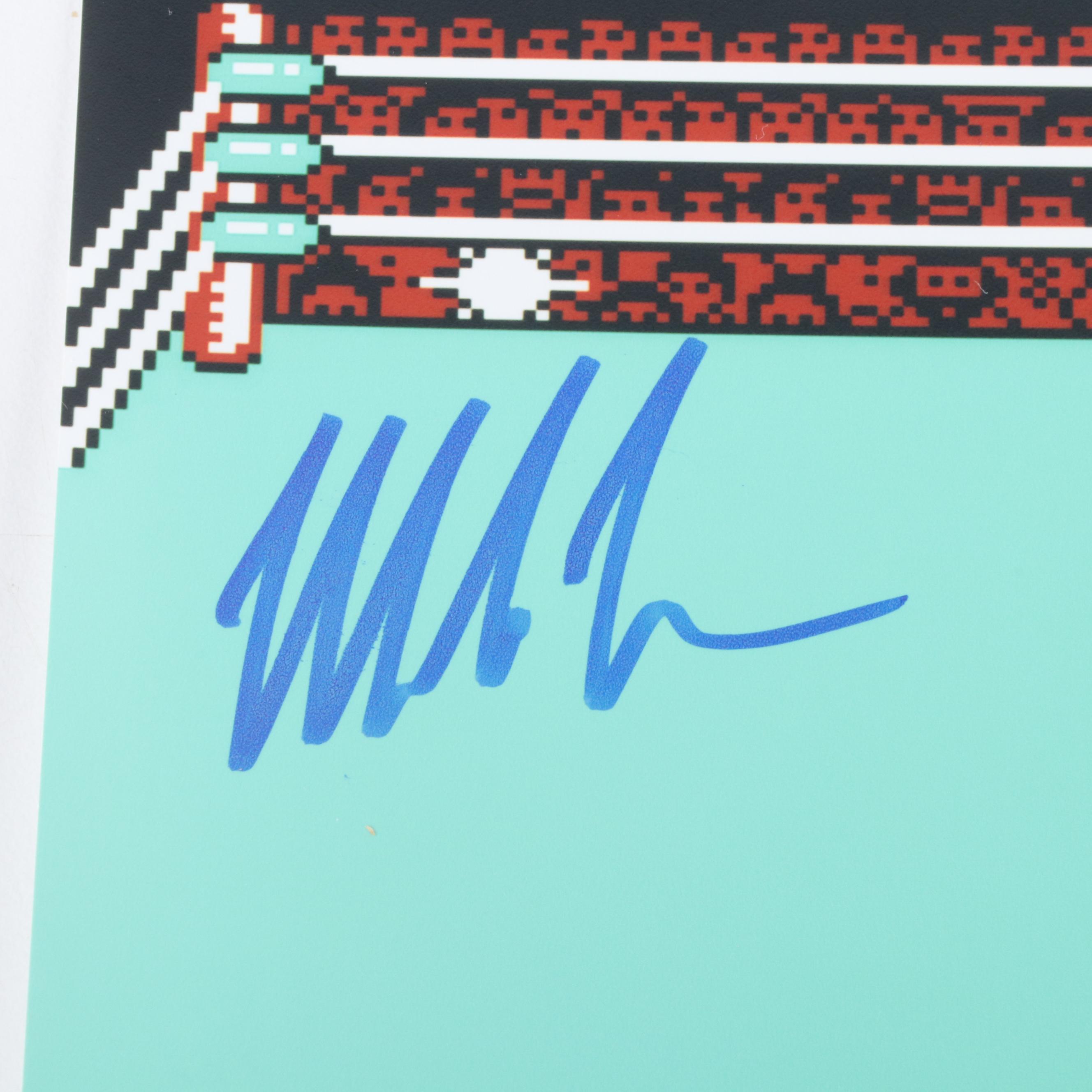 Mike Tyson Signed Everlast Boxing Glove and "Punch-Out" Print with More, JSA