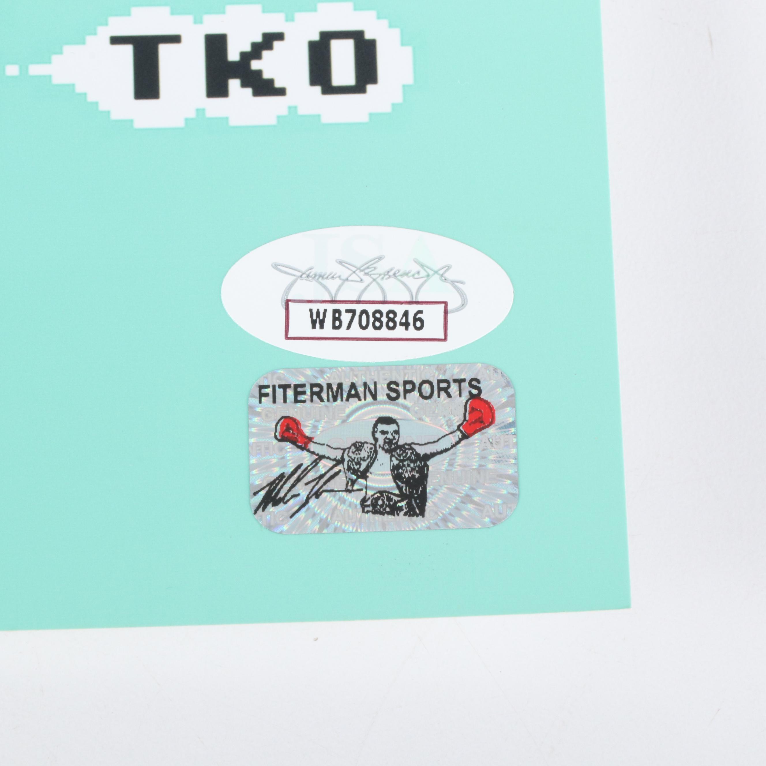 Mike Tyson Signed Everlast Boxing Glove and "Punch-Out" Print with More, JSA