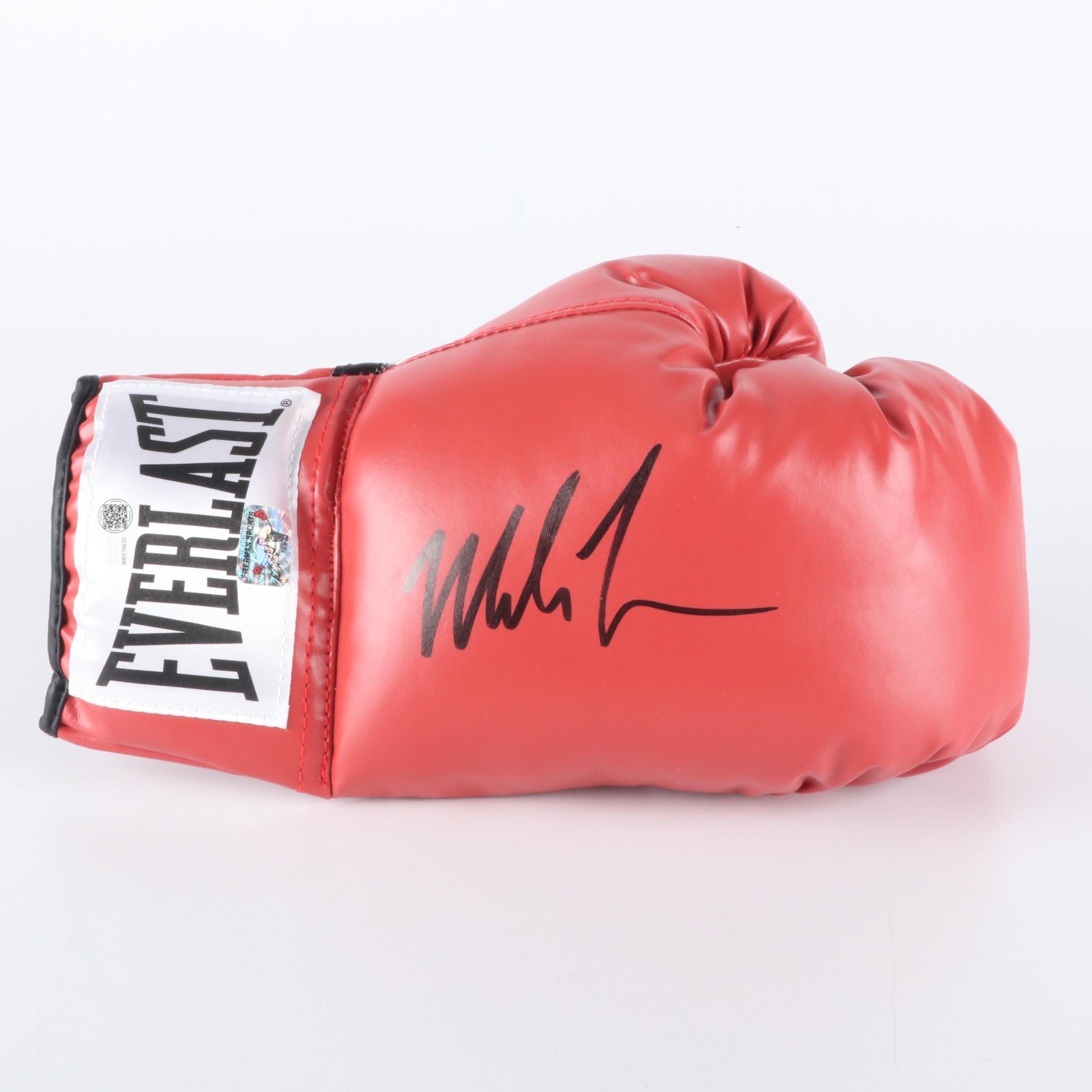 Mike Tyson Signed Everlast Boxing Glove and "Punch-Out" Print with More, JSA