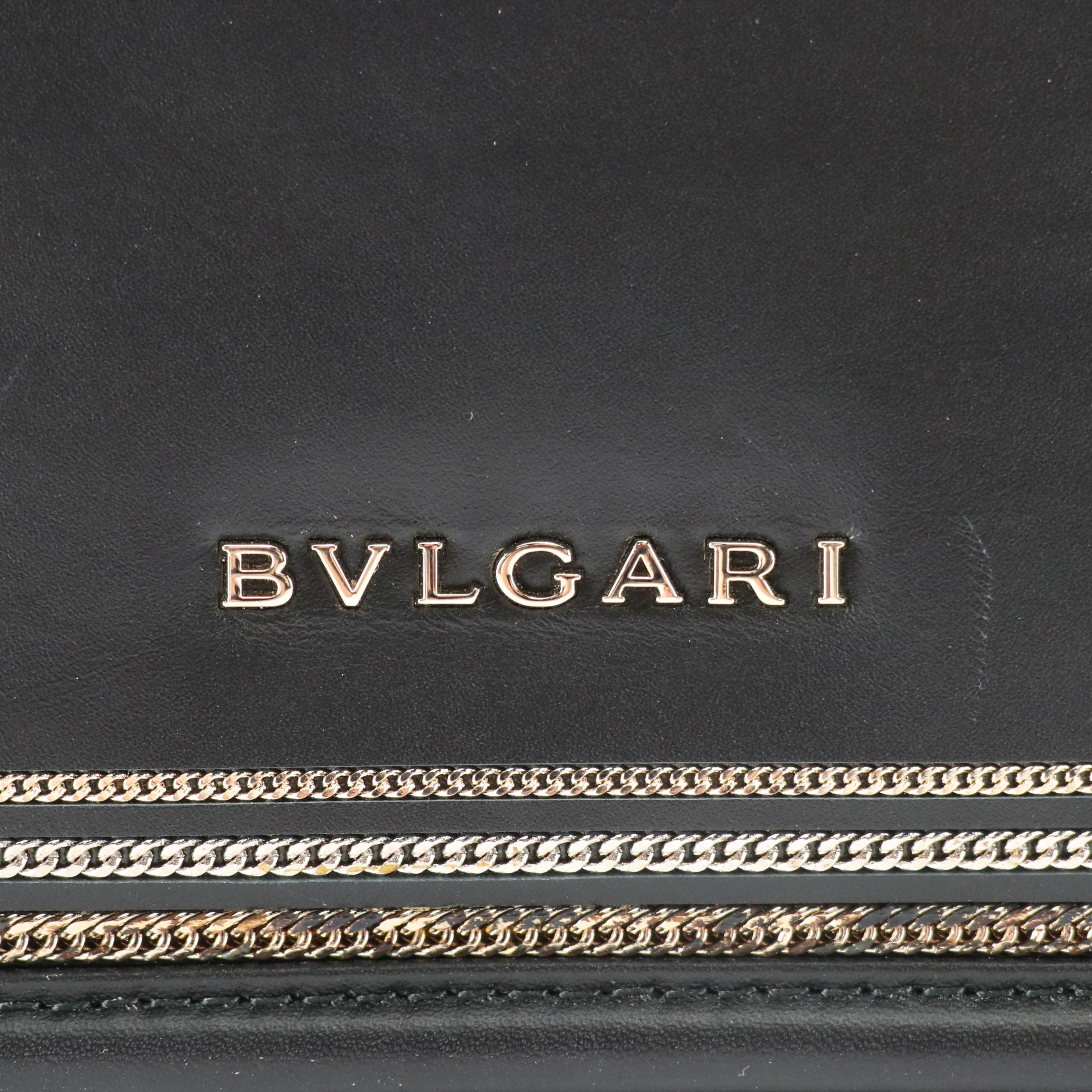 Bvlgari Small Serpenti Diamond Blast Flap Bag in Chain-Trimmed Black Calfskin
