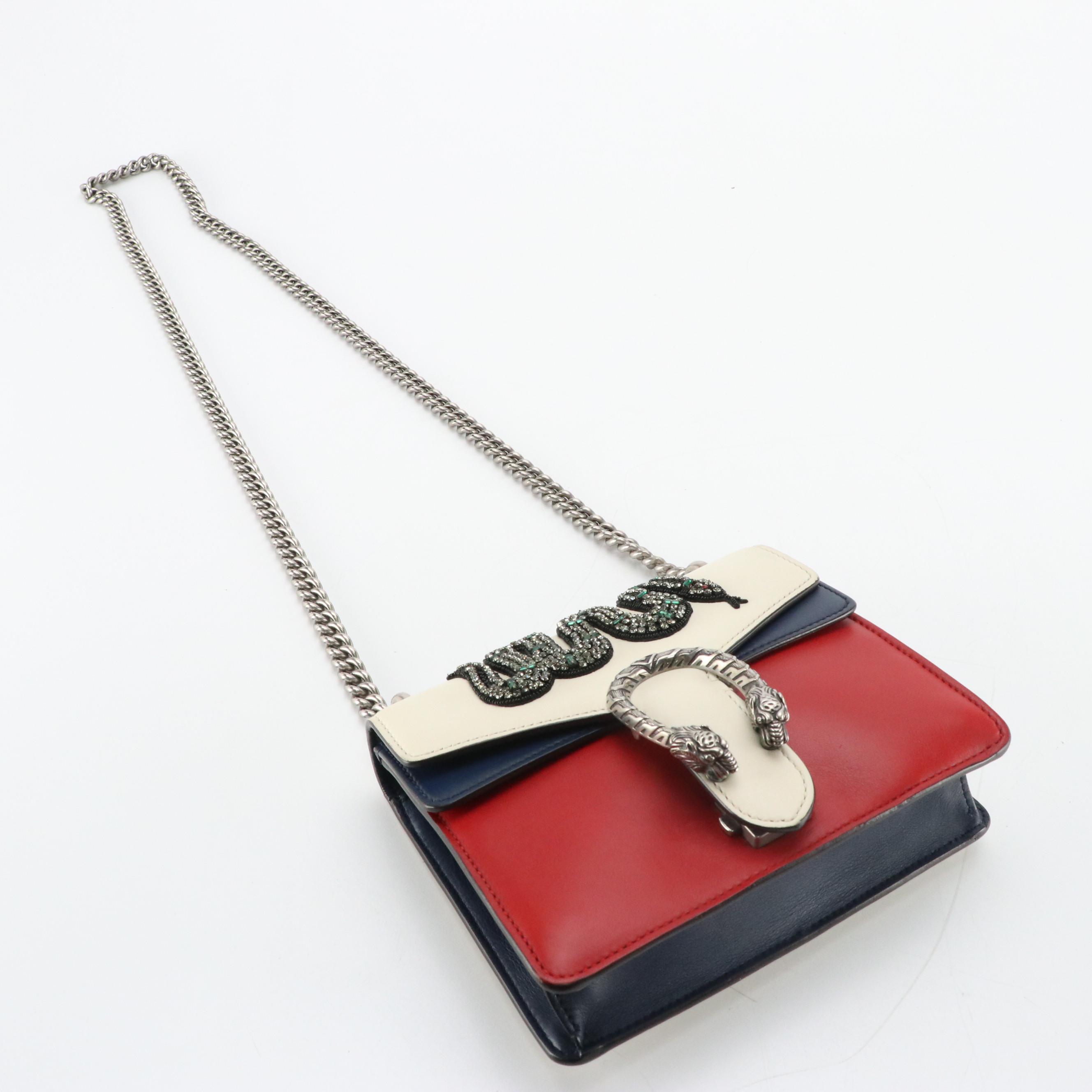 Gucci Dionysus Shoulder Bag in Snake Embellished Tricolored Leather