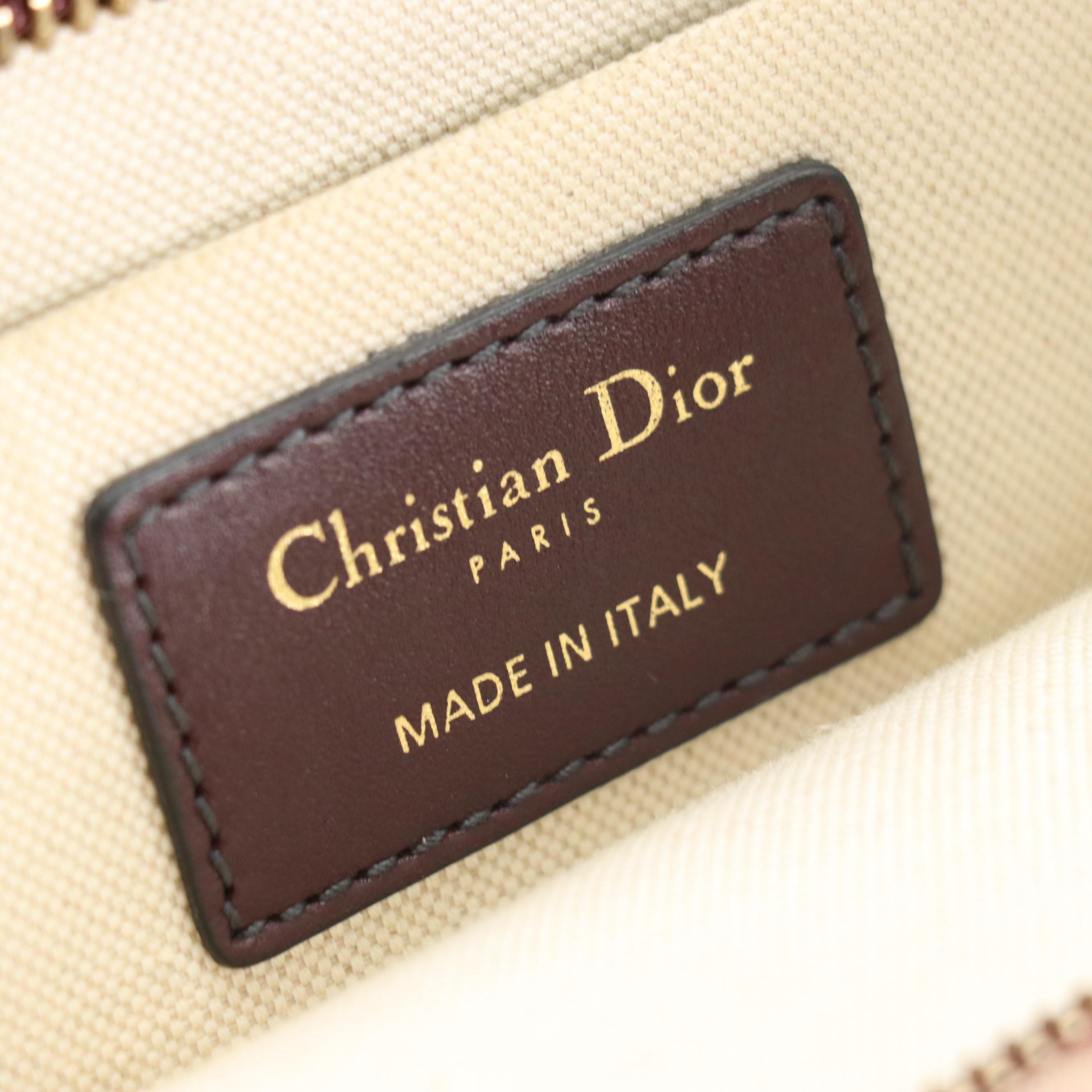 Christian Dior Diorquake Crossbody Bag in Maroon Diorissimo Canvas and Leather