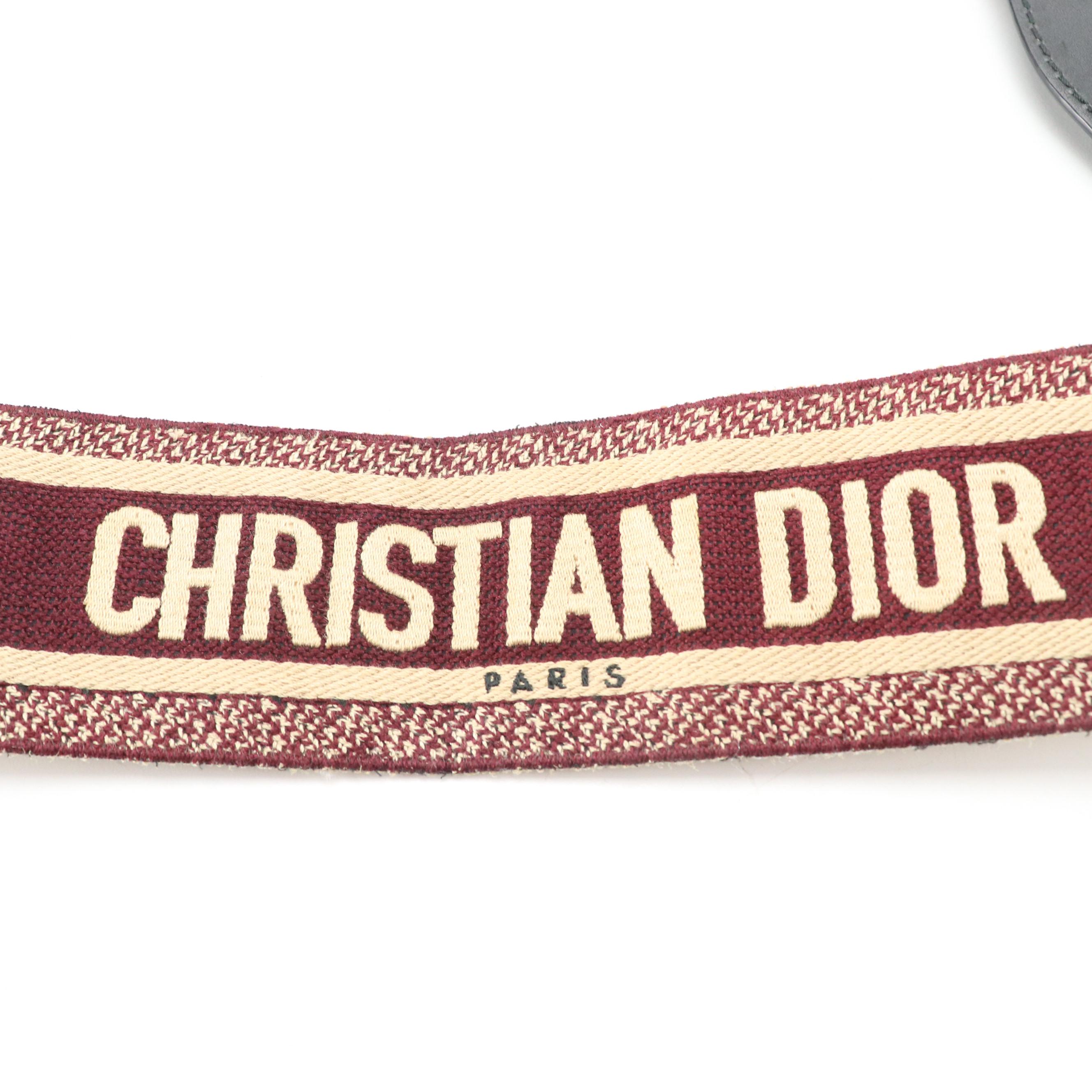 Christian Dior Diorquake Crossbody Bag in Maroon Diorissimo Canvas and Leather