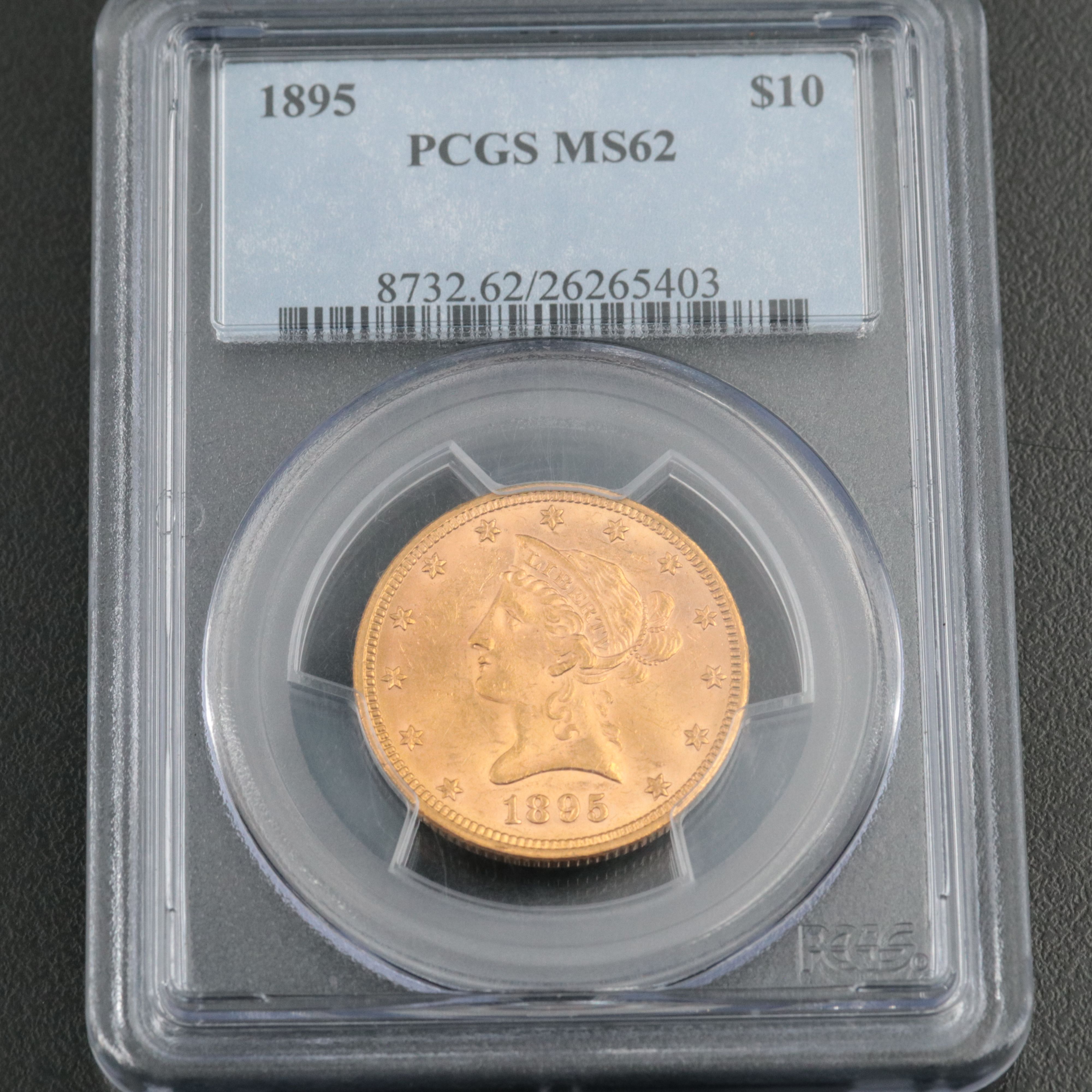 PCGS MS62 1895 Liberty Head $10 Gold Coin