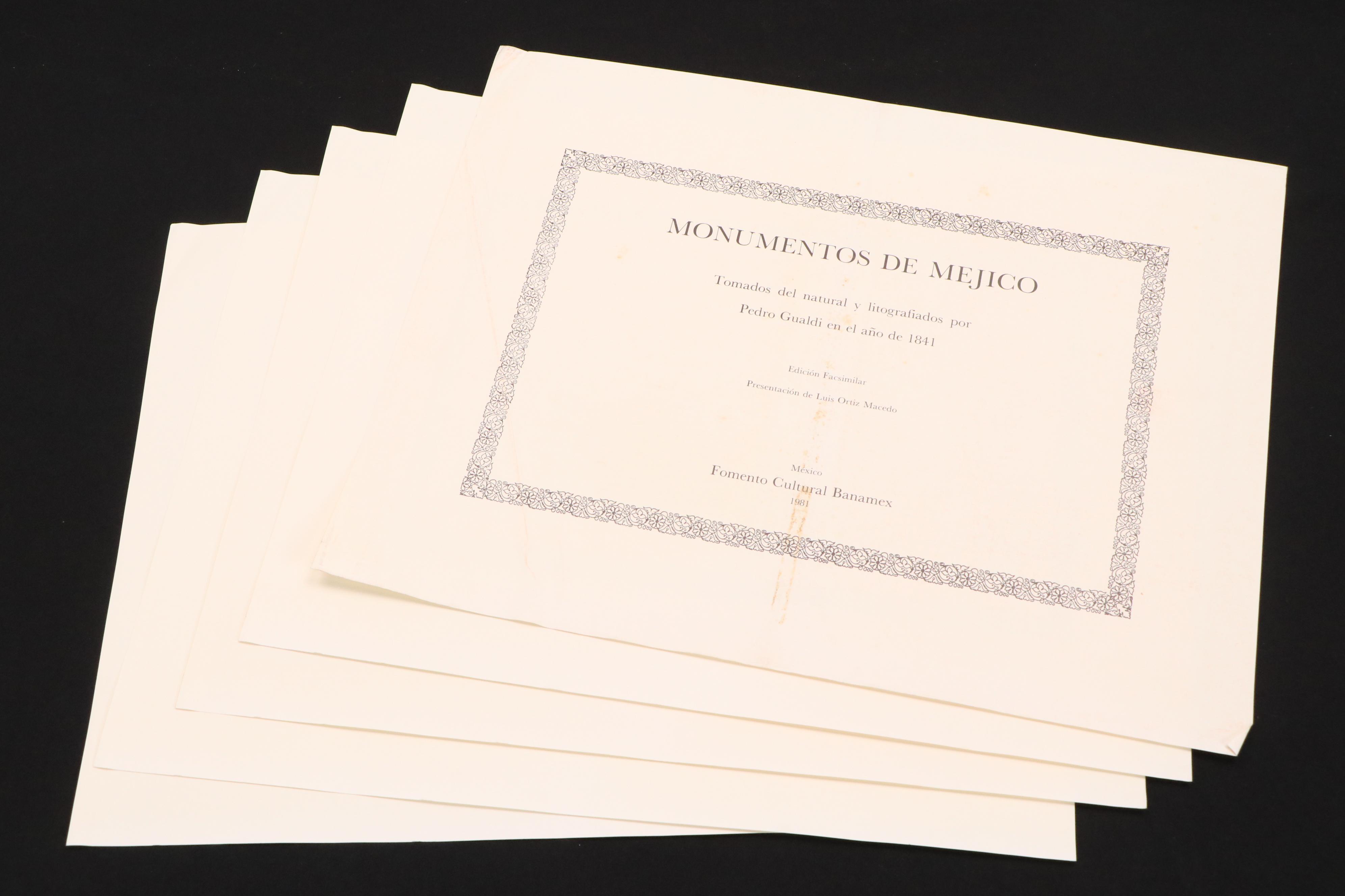 "Monumentos de Mejico" Portfolio of Lithographs After Pedro Gualdi, 1981