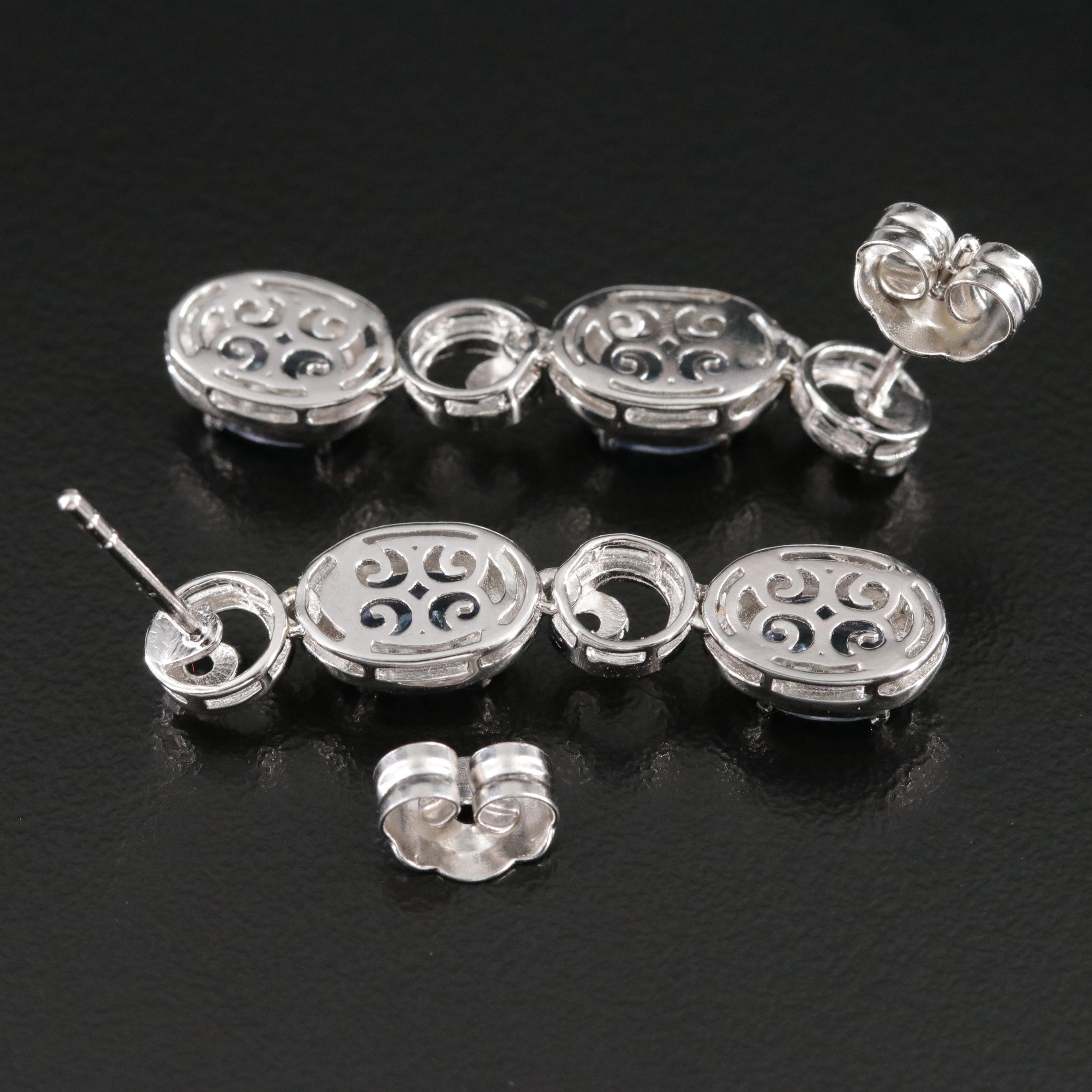 Sterling Tanzanite Drop Earrings