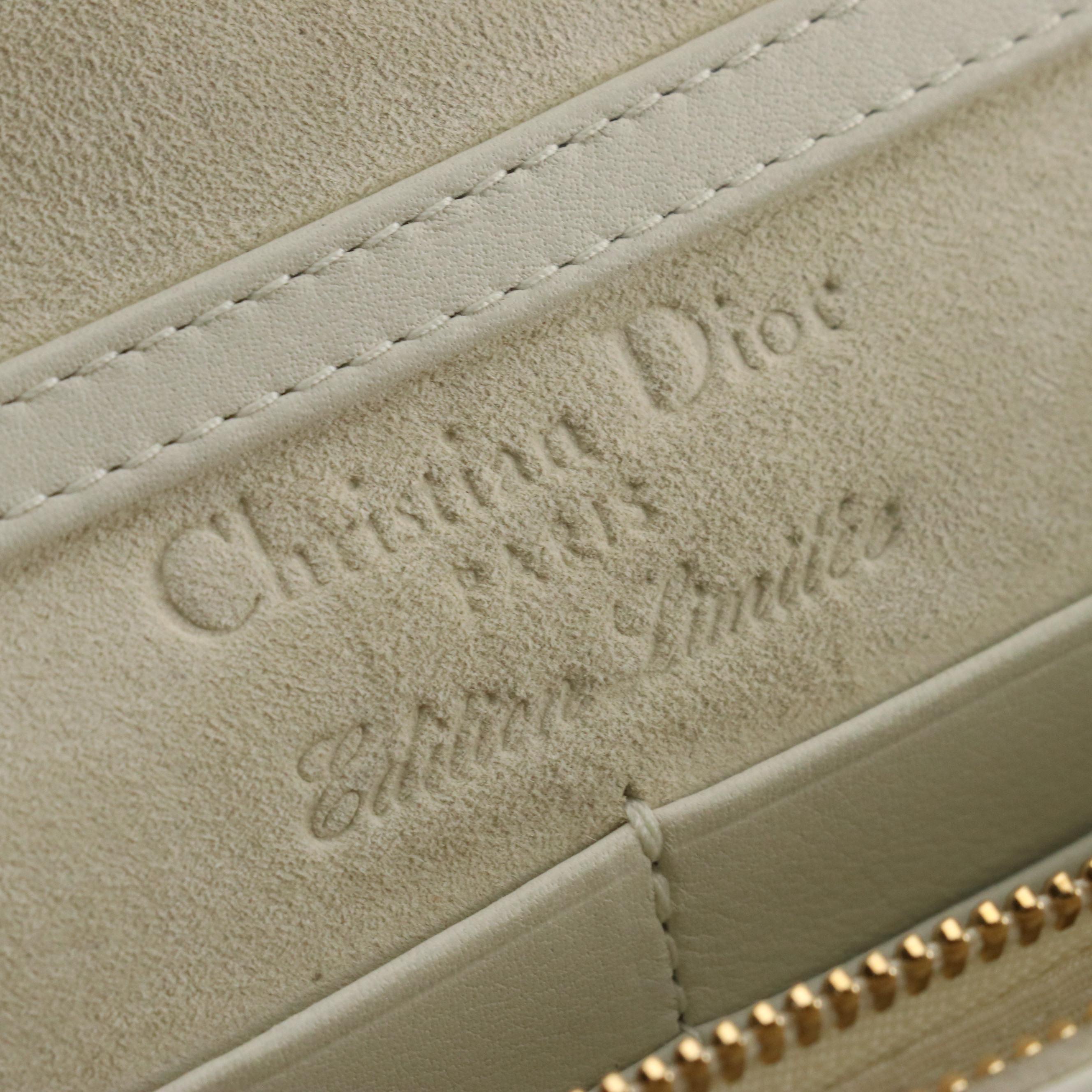Christian Dior Limited Edition Dioramour Chain Strap Clutch in White Calfskin