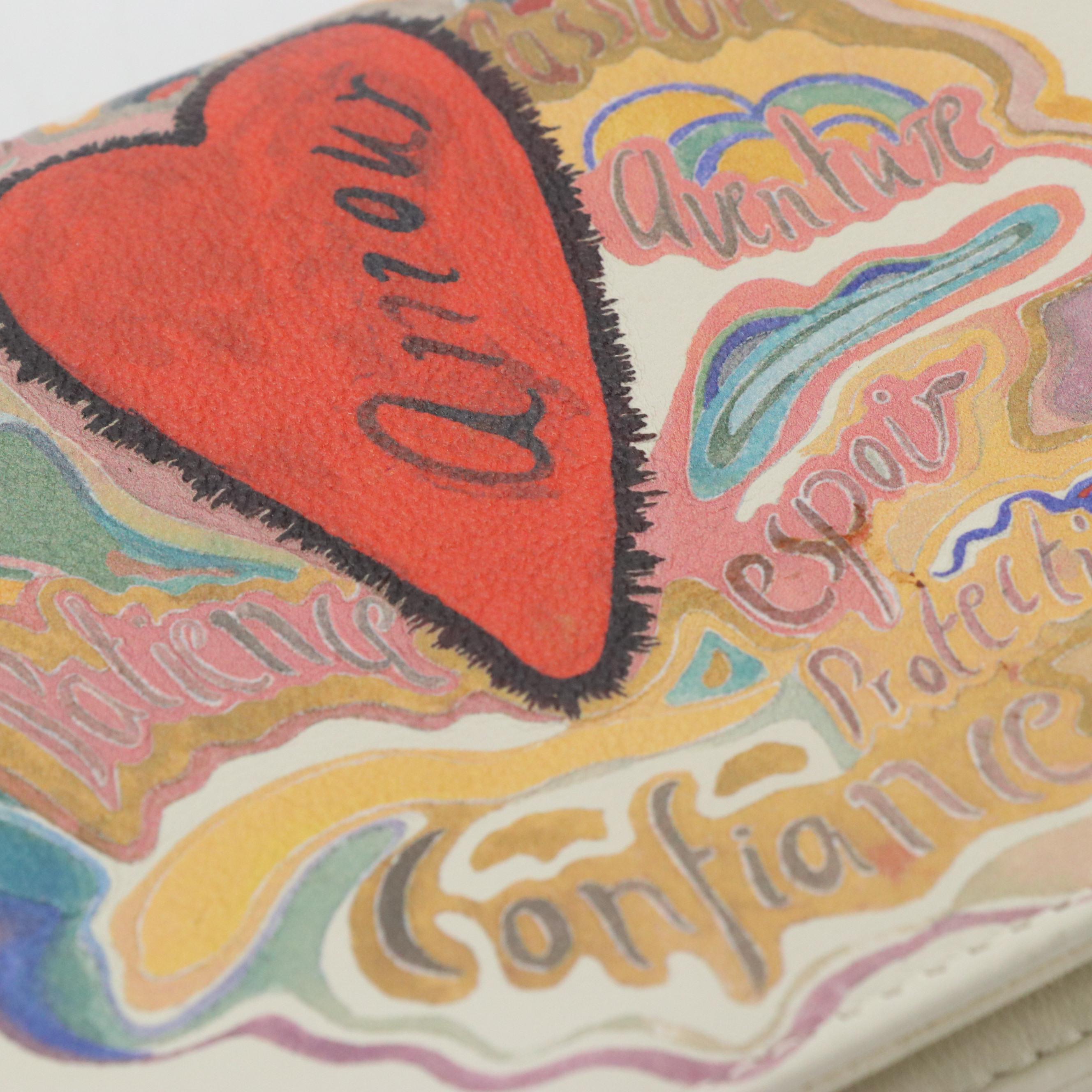 Christian Dior Limited Edition Dioramour Chain Strap Clutch in White Calfskin