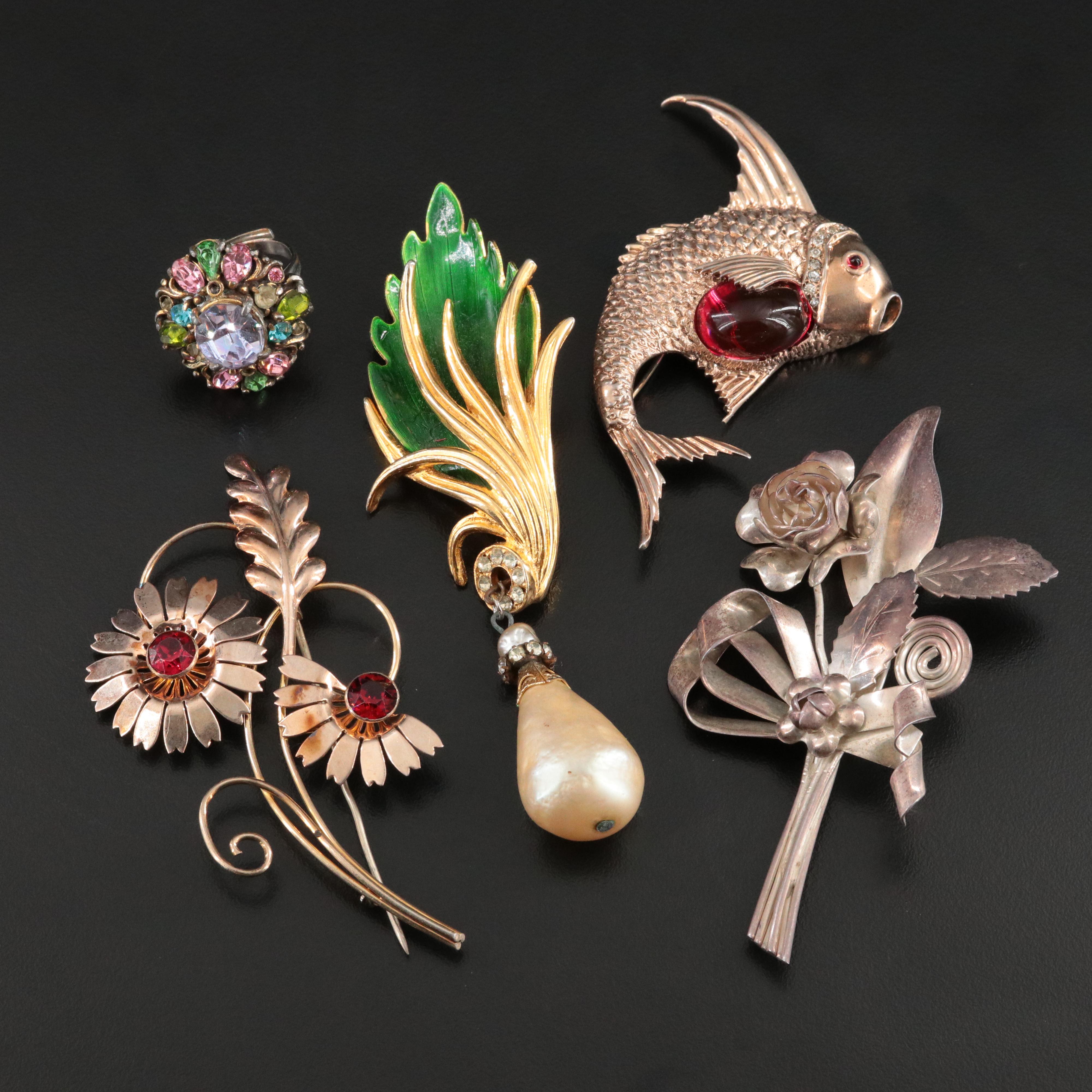 Ciner, Hobé and Hattie Carnegie Featured in Brooch and Ring Collection
