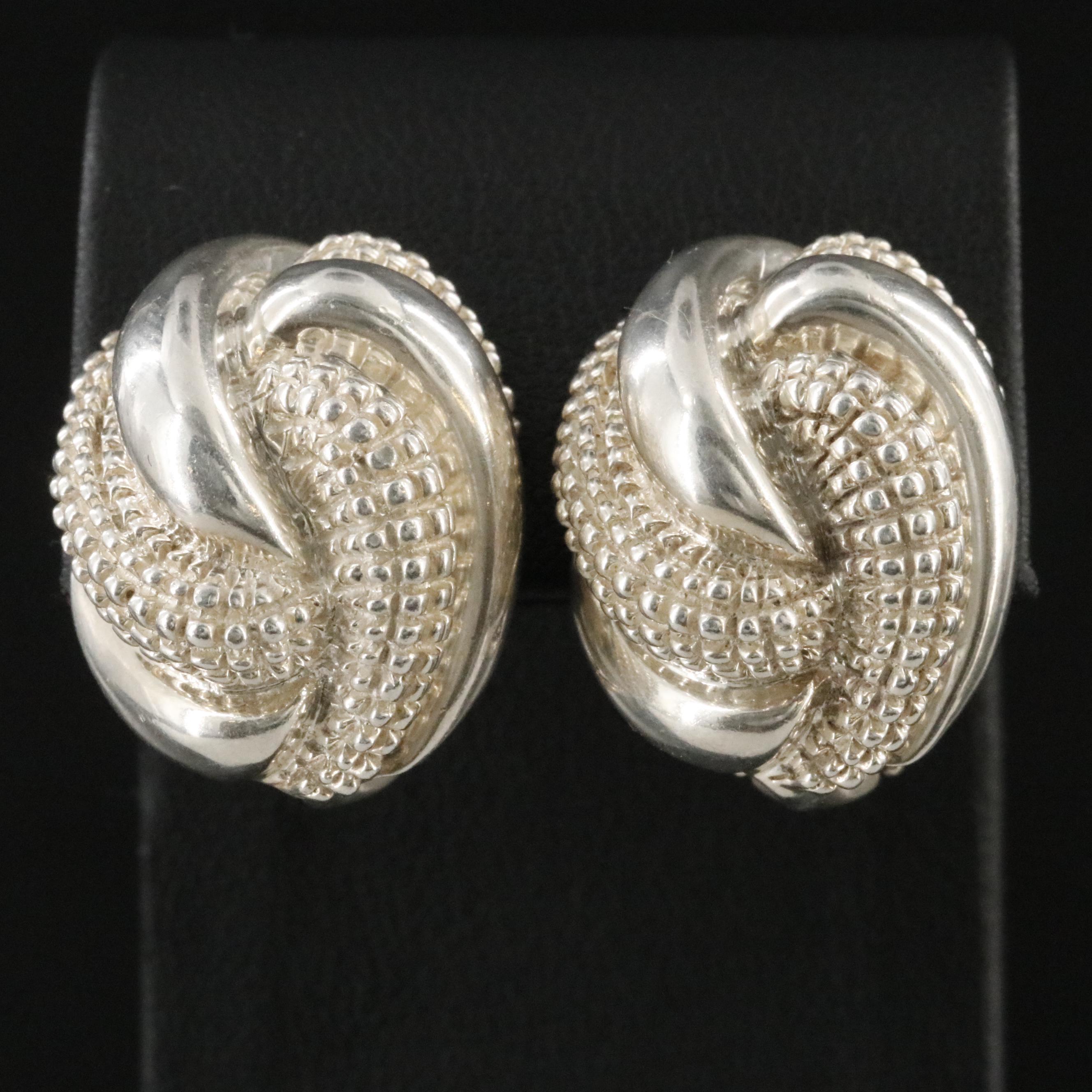 Tiffany & Co. Sterling Textured Knot Earrings