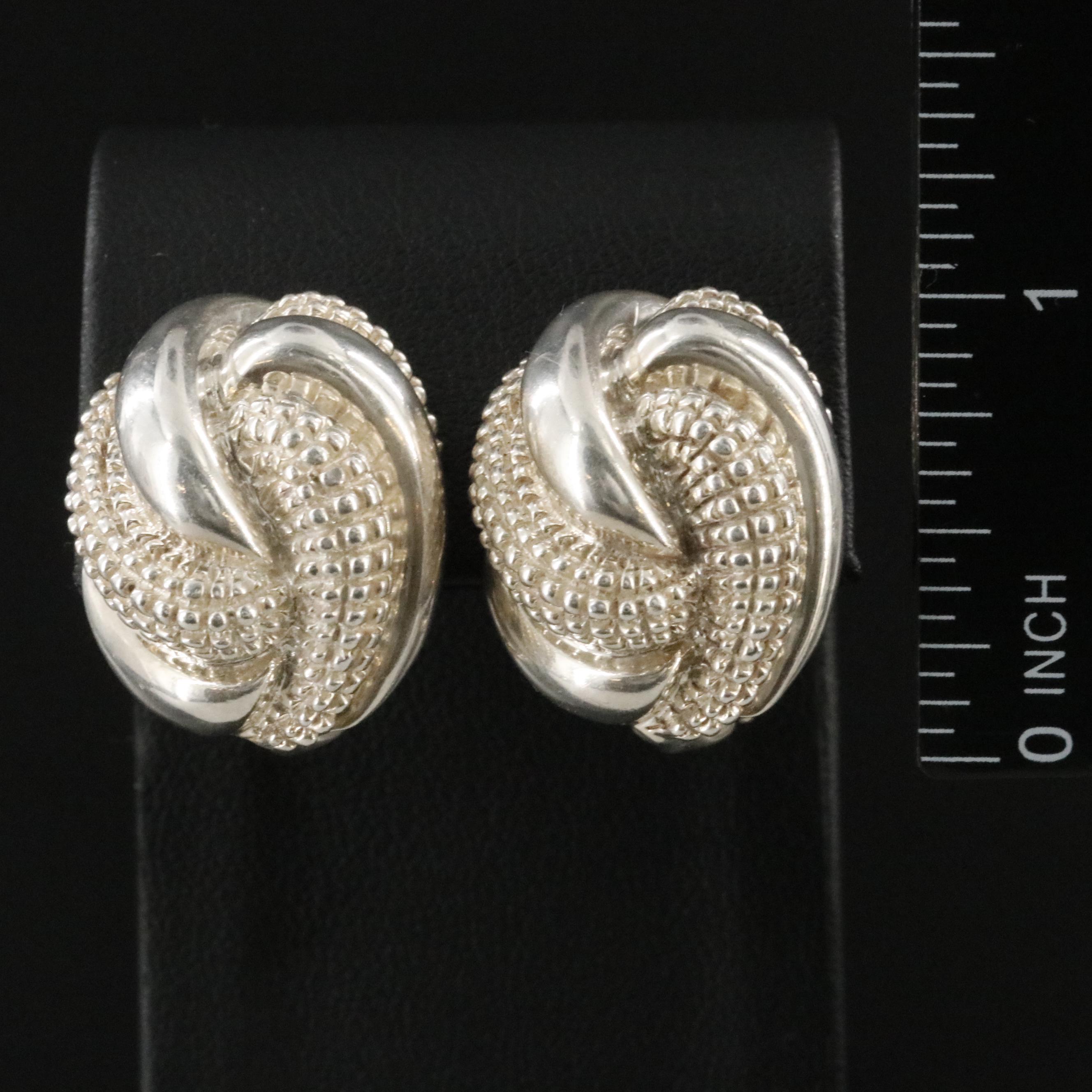 Tiffany & Co. Sterling Textured Knot Earrings