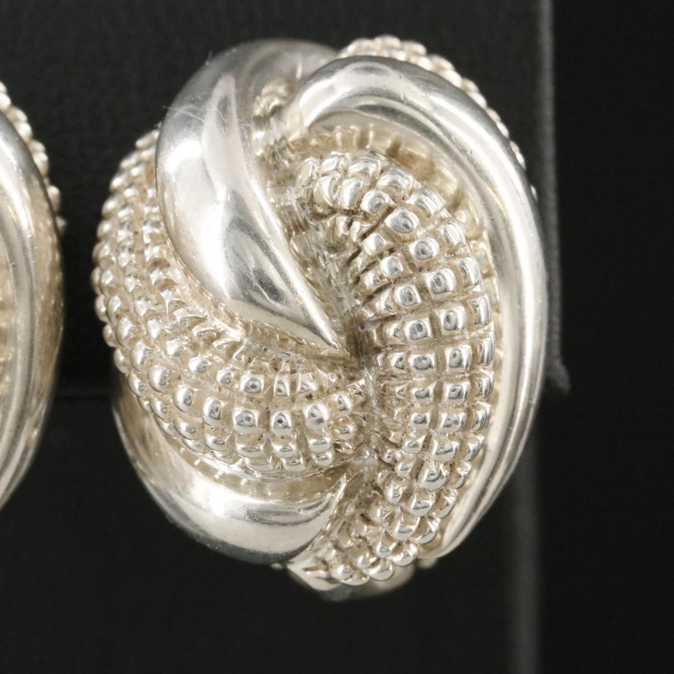 Tiffany & Co. Sterling Textured Knot Earrings