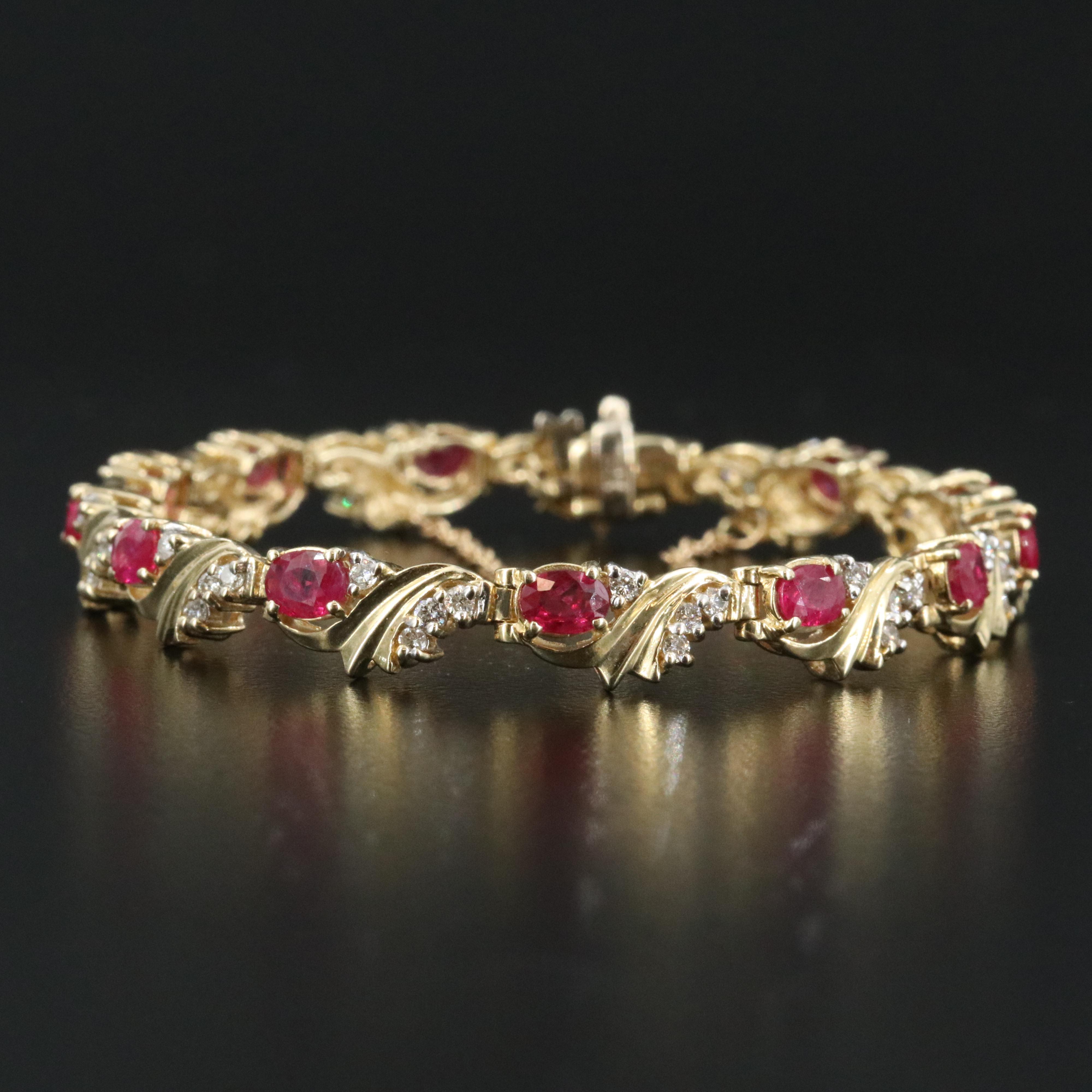 14K Ruby and Diamond Bracelet