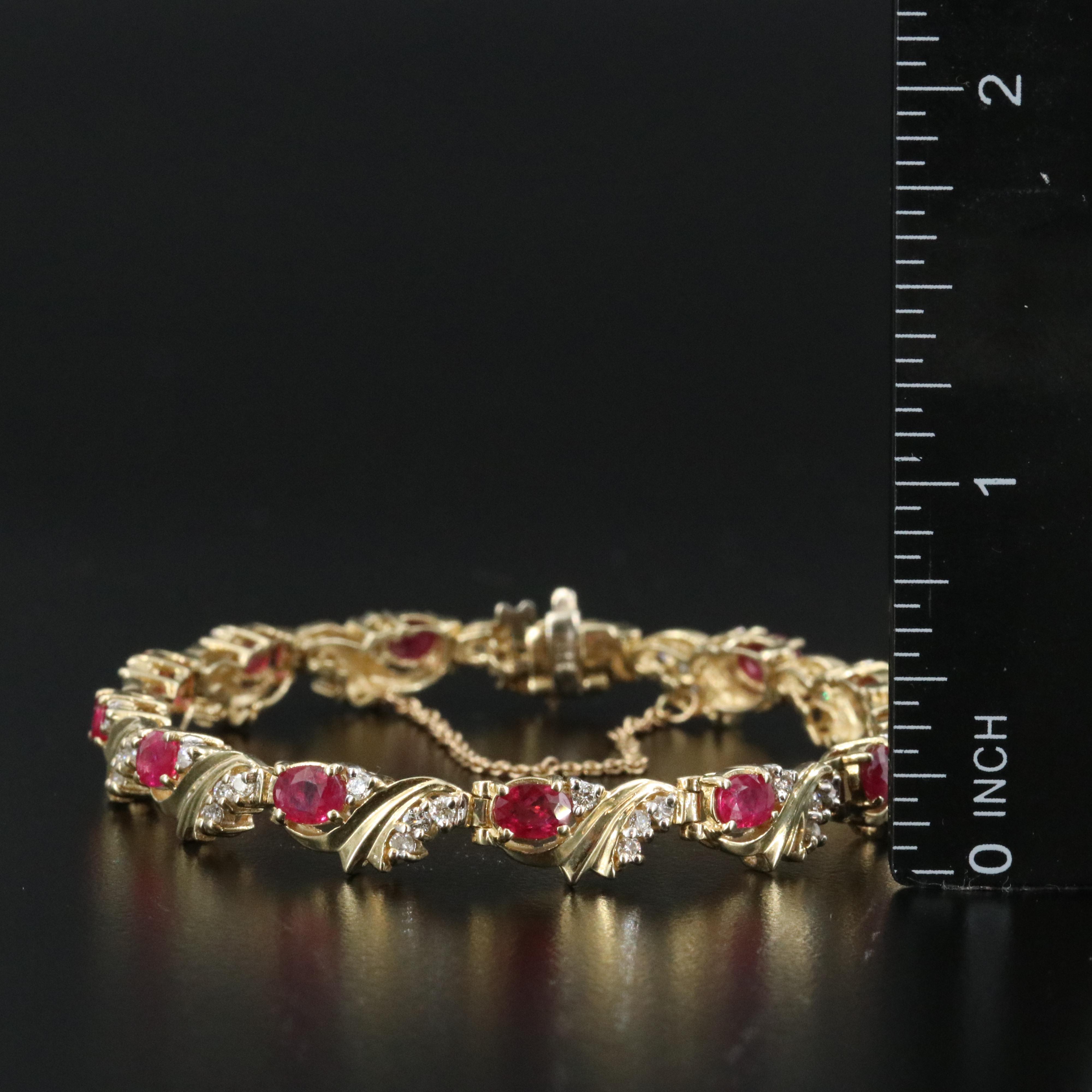 14K Ruby and Diamond Bracelet