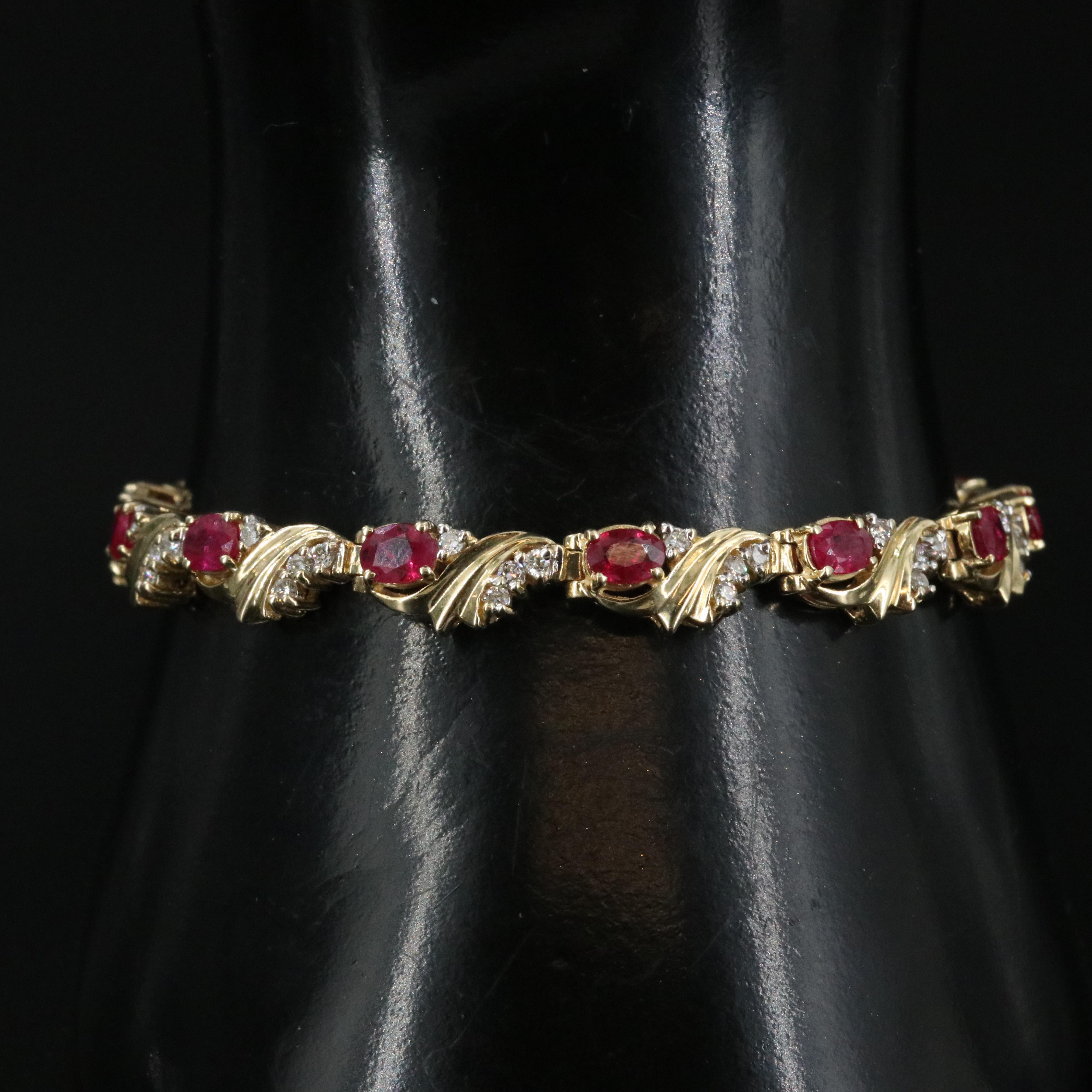 14K Ruby and Diamond Bracelet