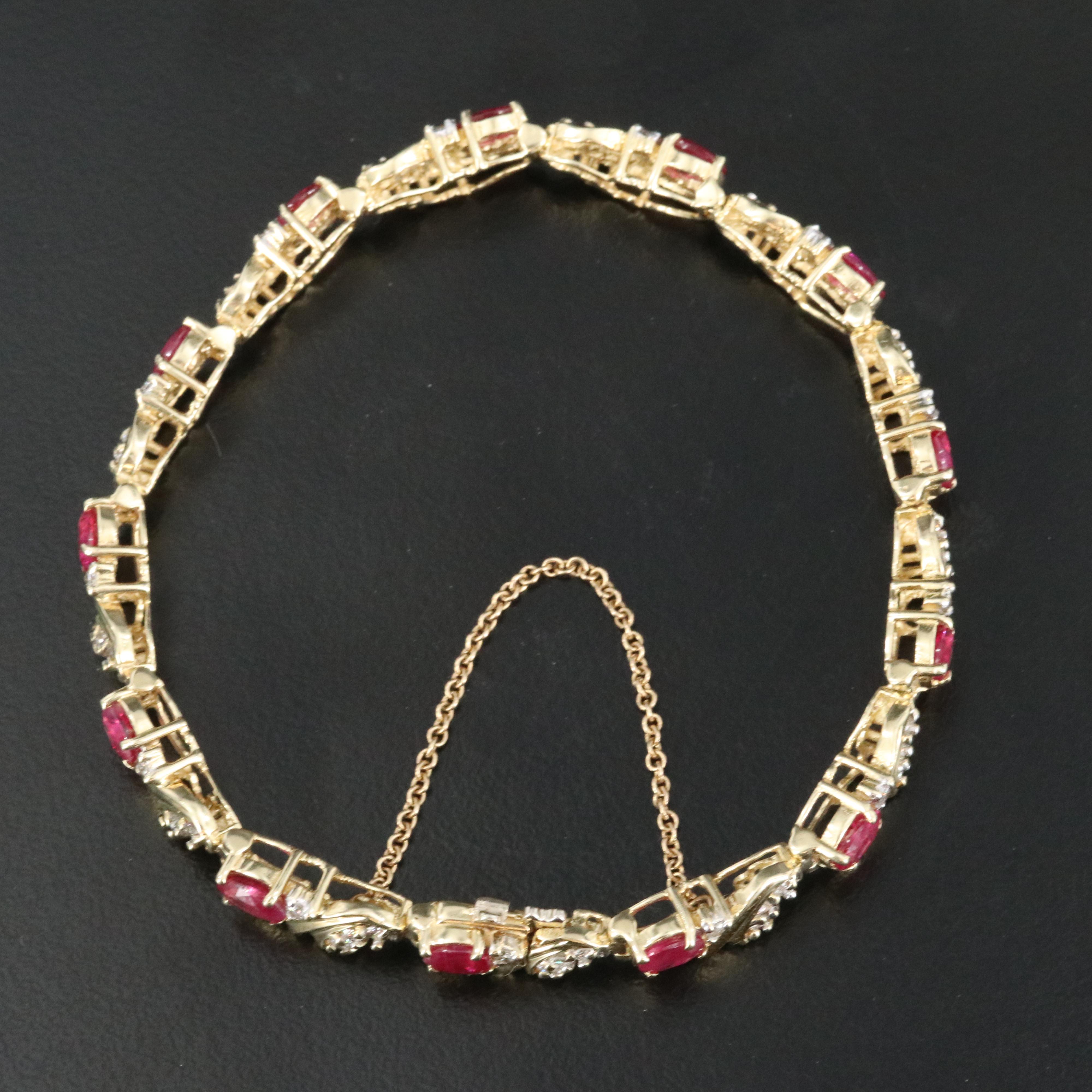 14K Ruby and Diamond Bracelet