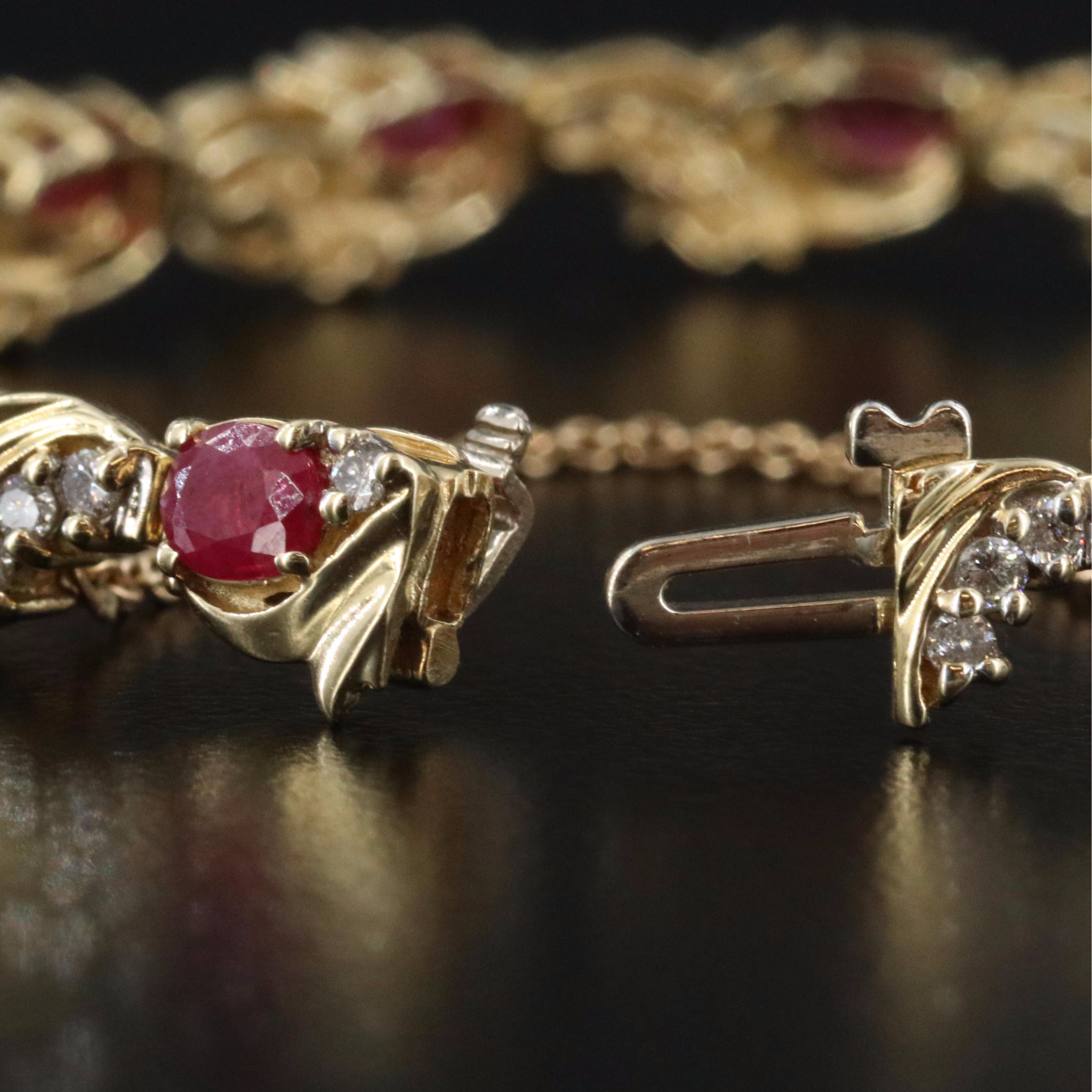 14K Ruby and Diamond Bracelet