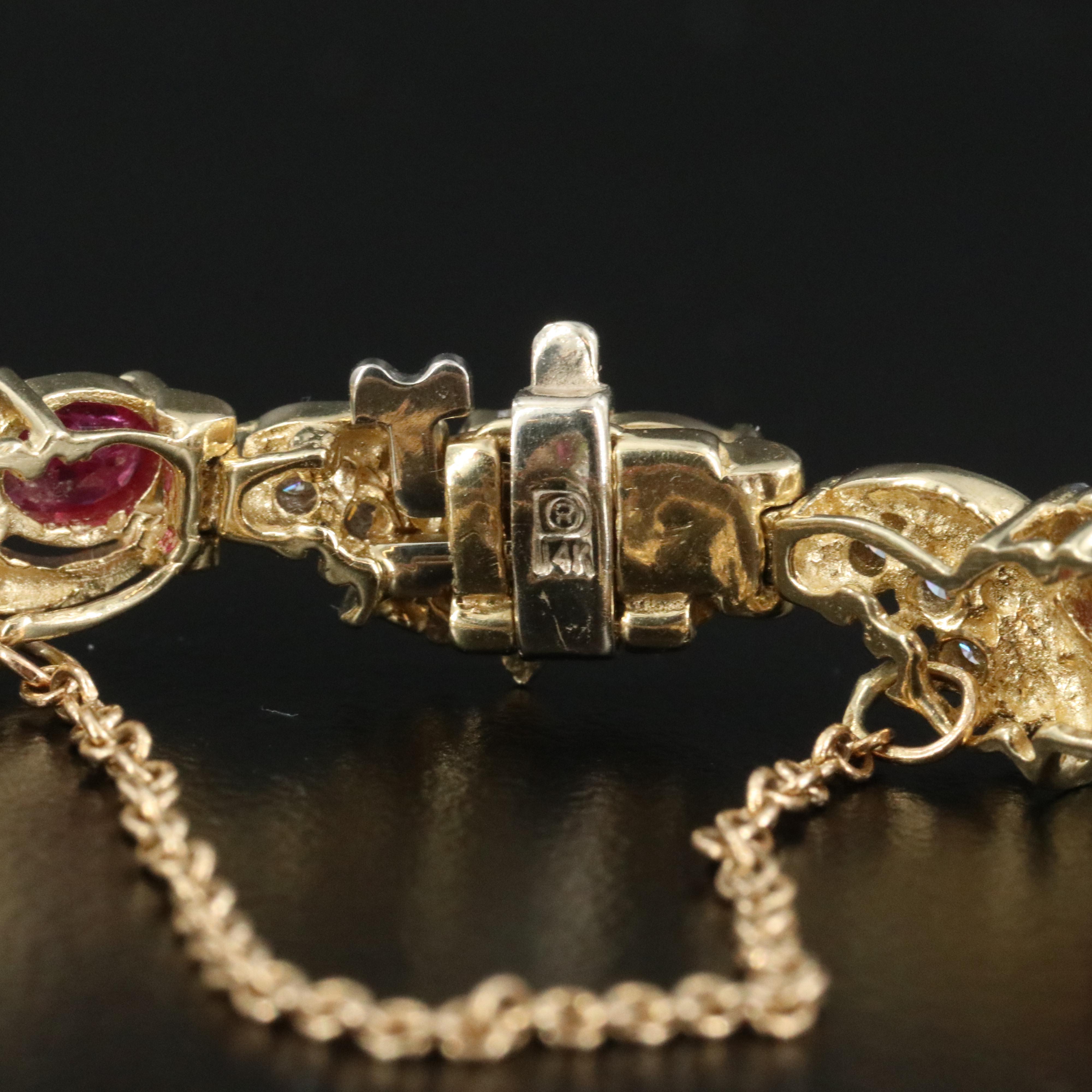 14K Ruby and Diamond Bracelet