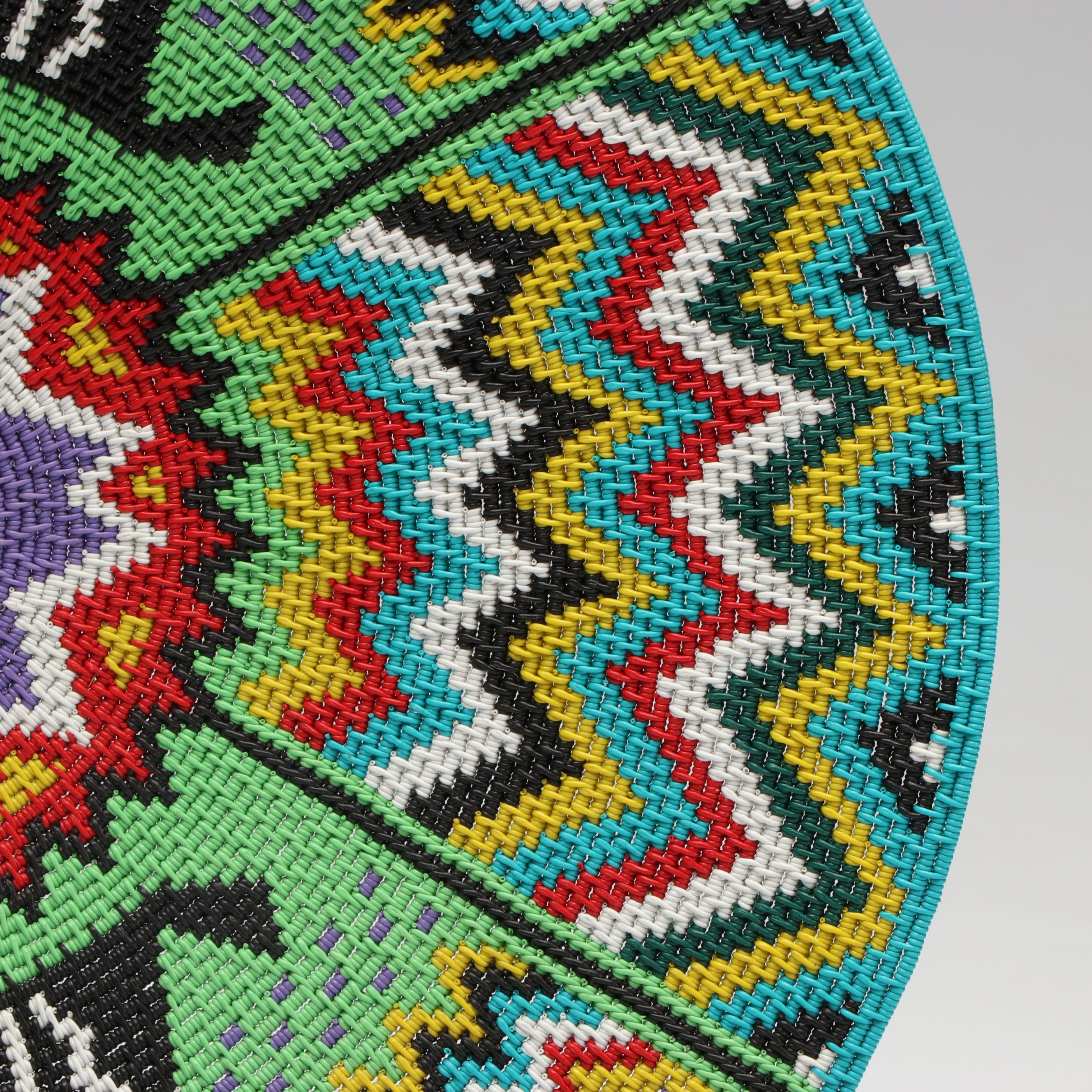 Myeketsi Mhlakwane South African Zulu Telephone Wire Basket with Four Dogs