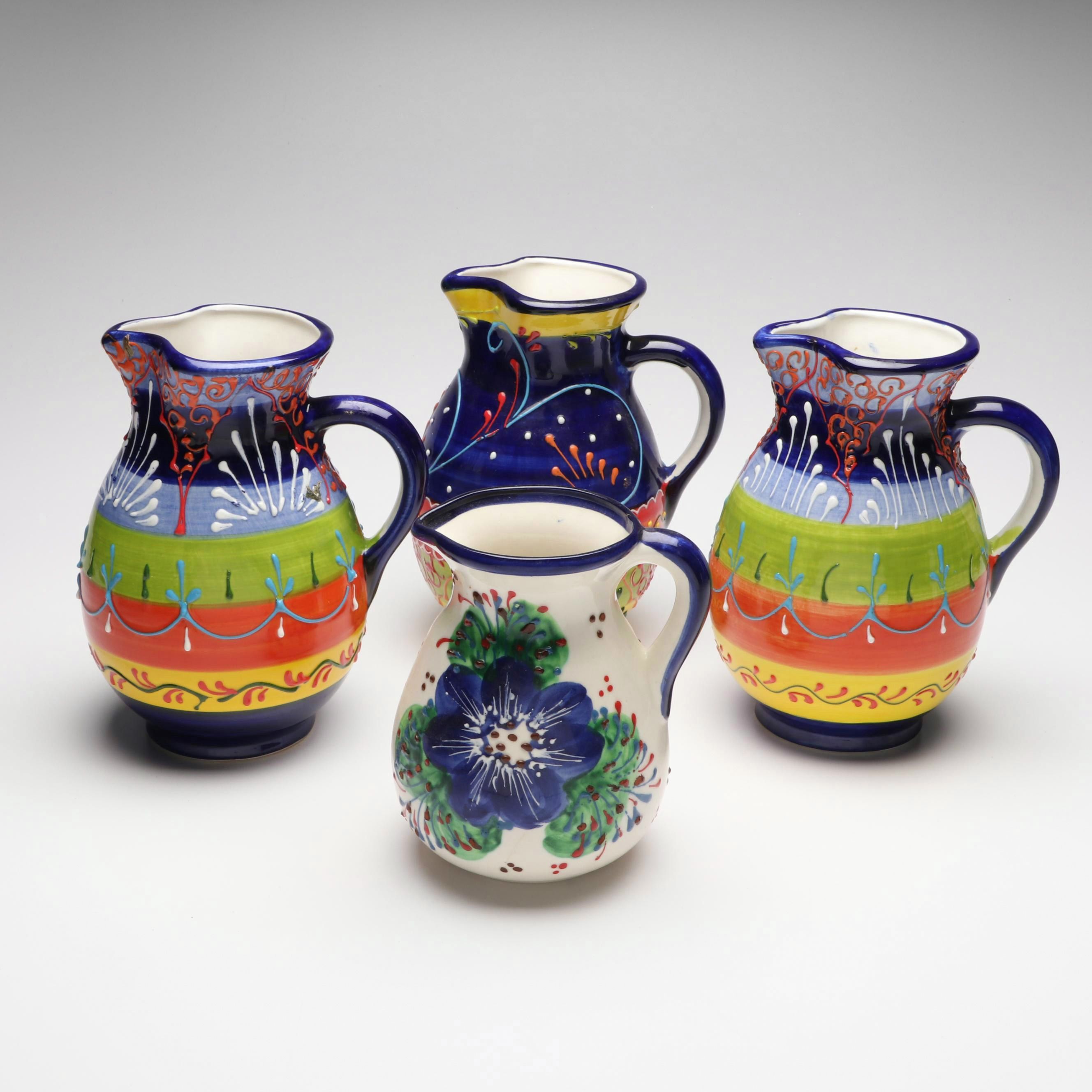 Spanish Hand-Painted Ceramic Pitchers
