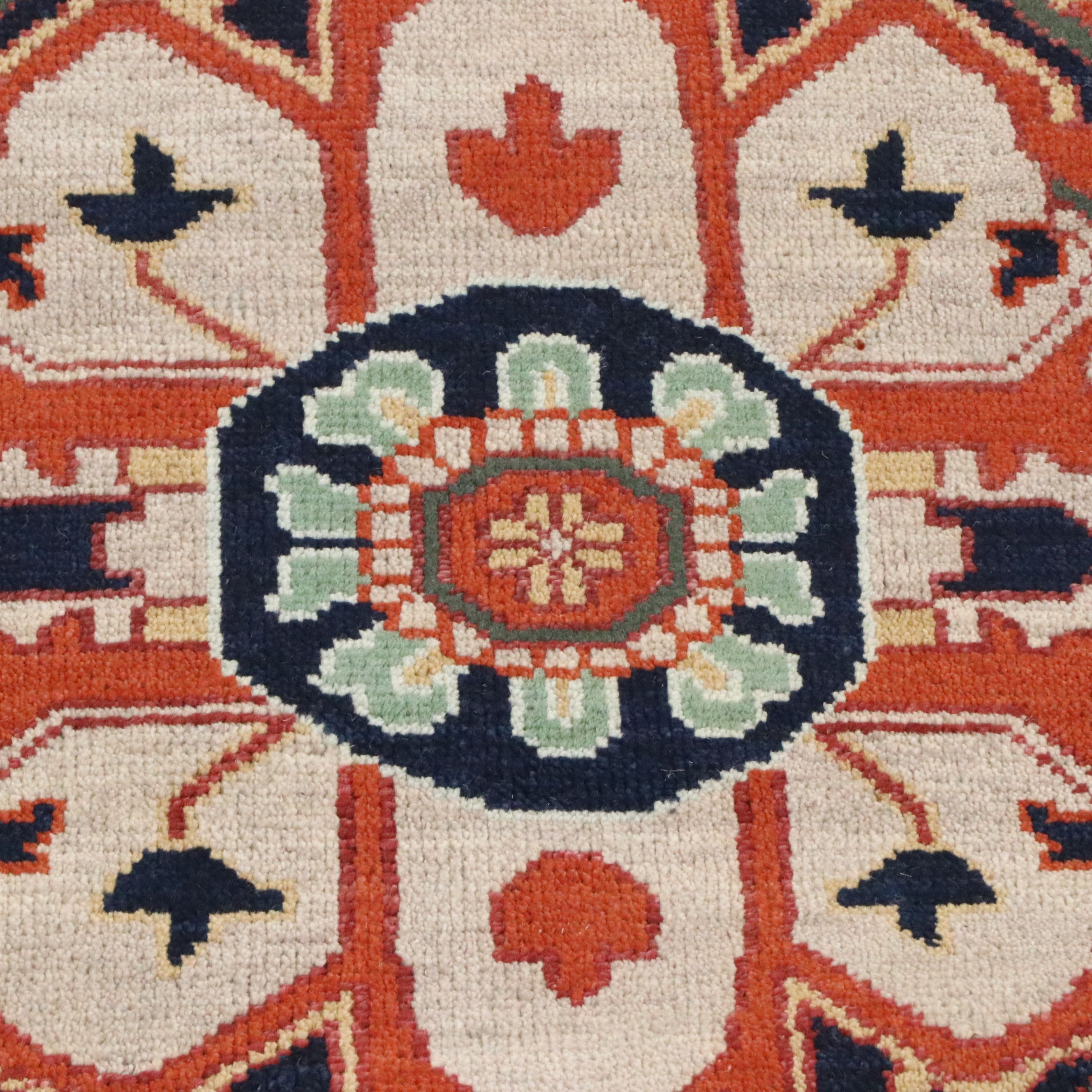 9' x 12'4 Hand-Knotted Indo-Persian Heriz Style Room-Sized Rug