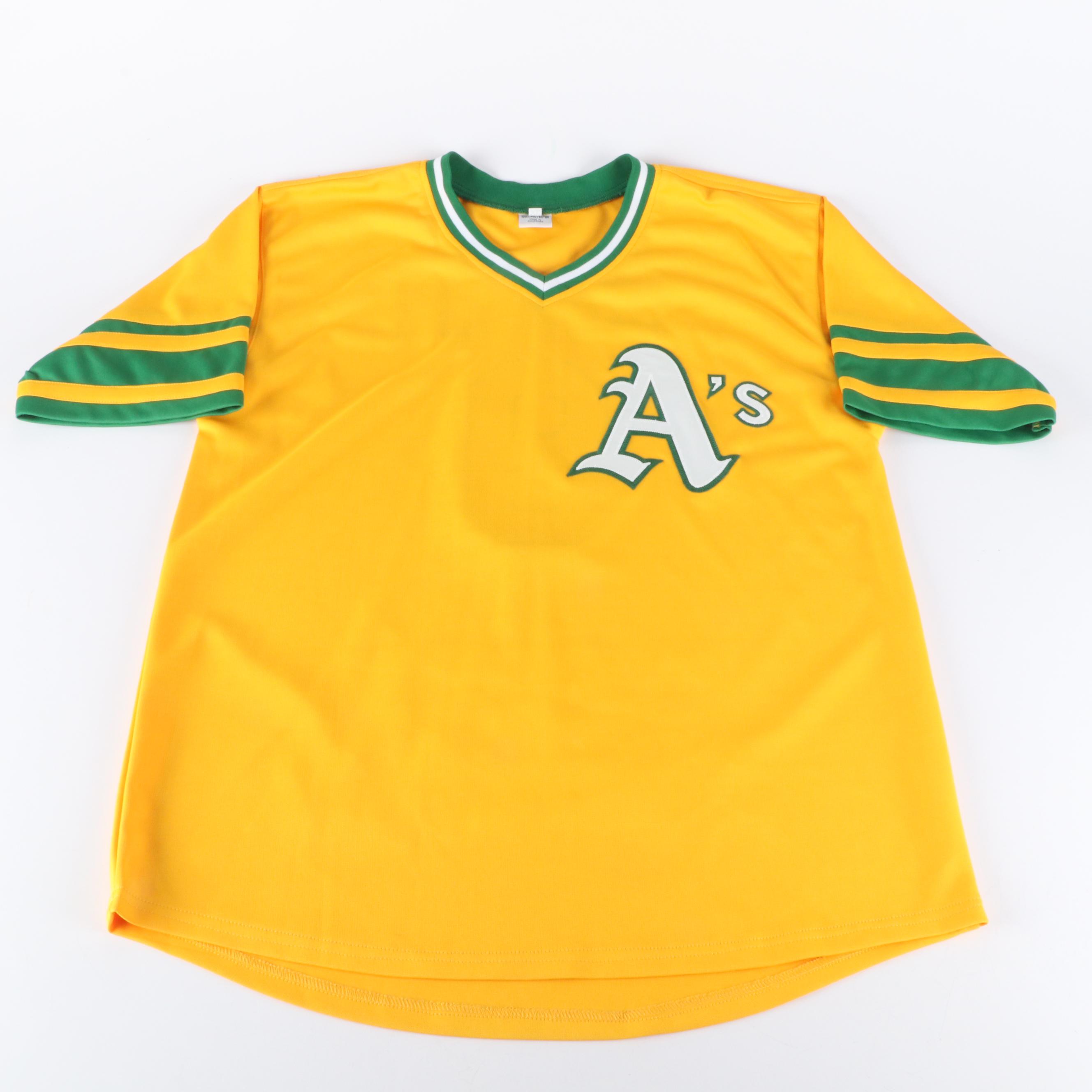 Reggie Jackson Signed Oakland Athletics Baseball Stats Jersey, JSA