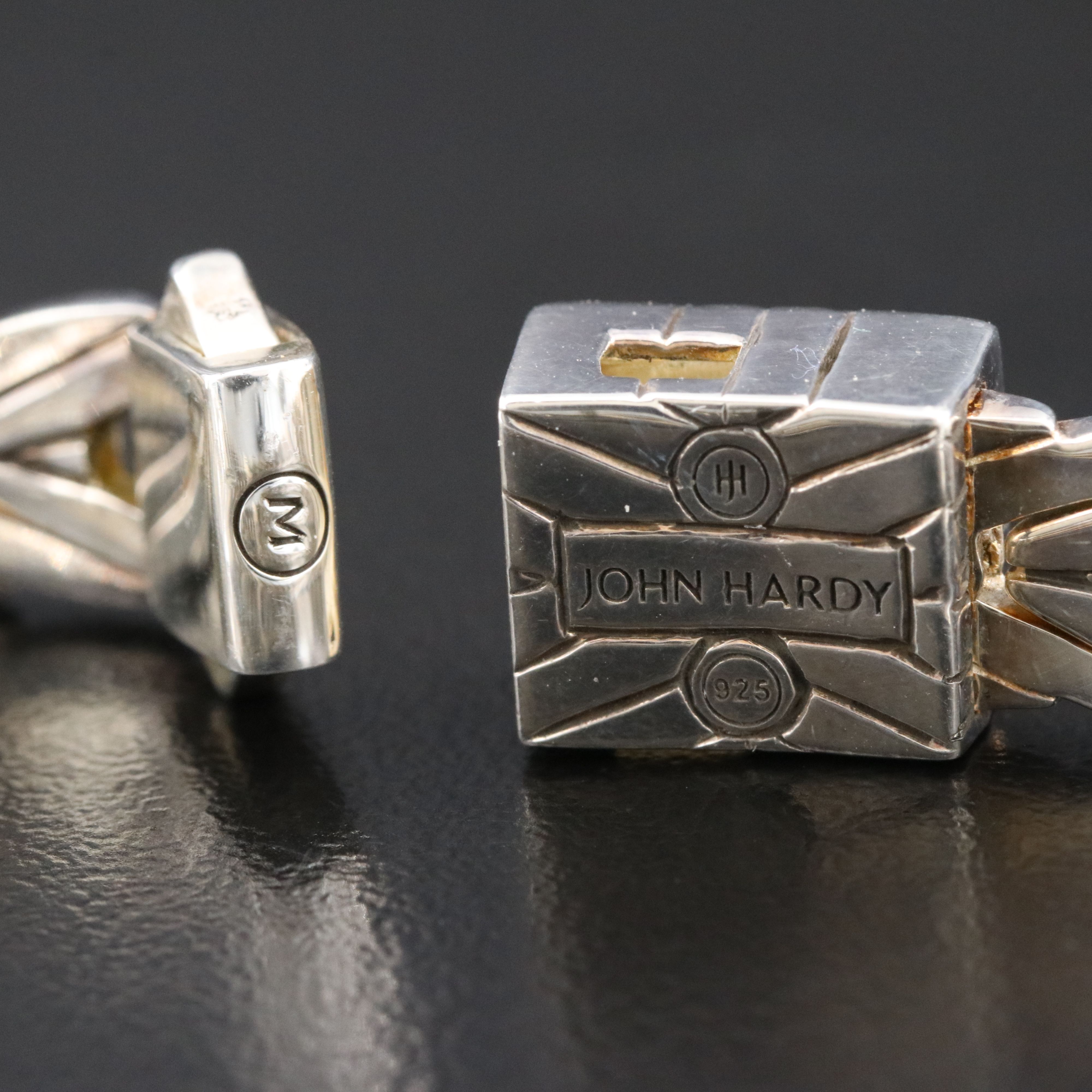 John Hardy Modern Chain Sterling Bracelet with Diamond Clasp