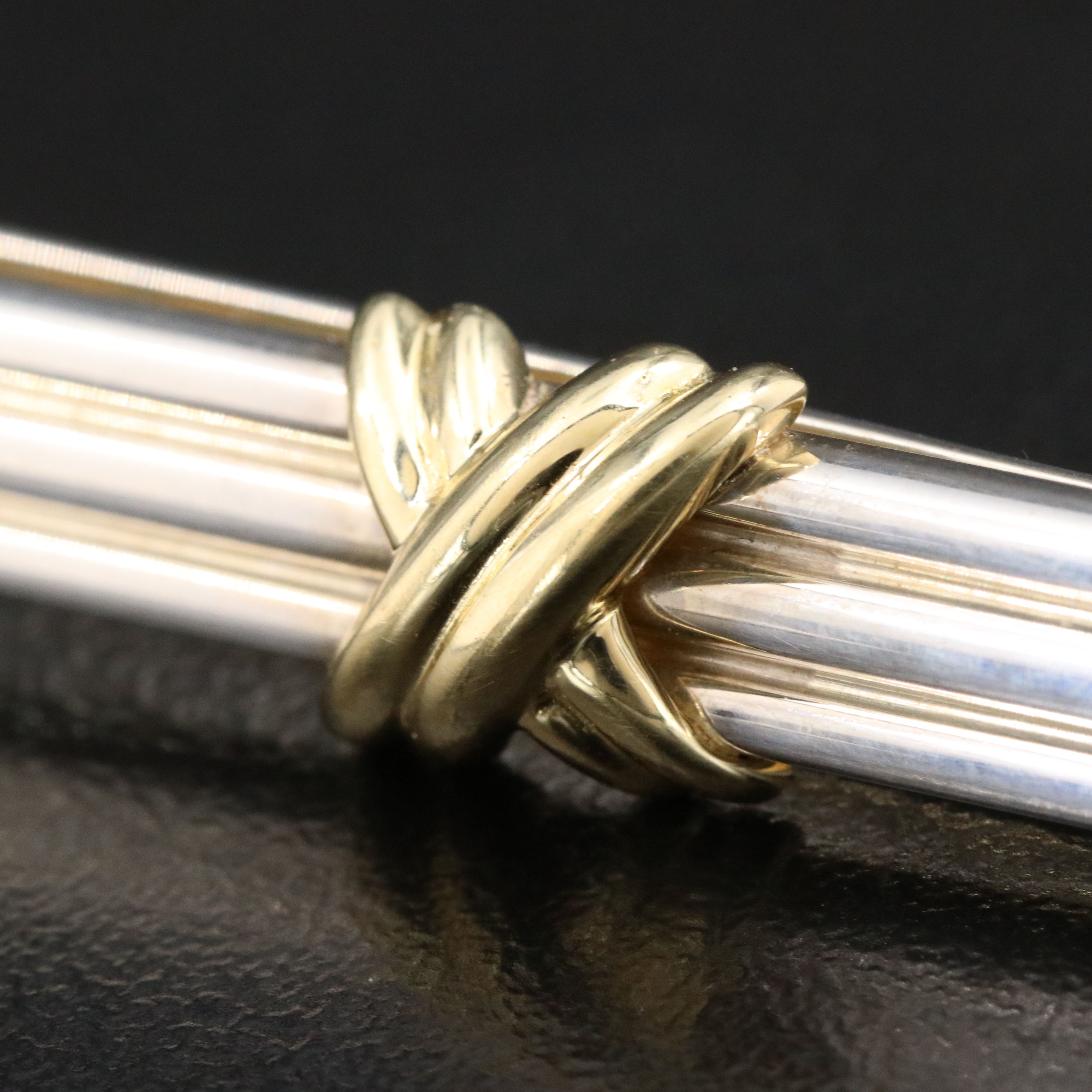 Tiffany & Co. 18K and Sterling Silver Signature X Tie Bar