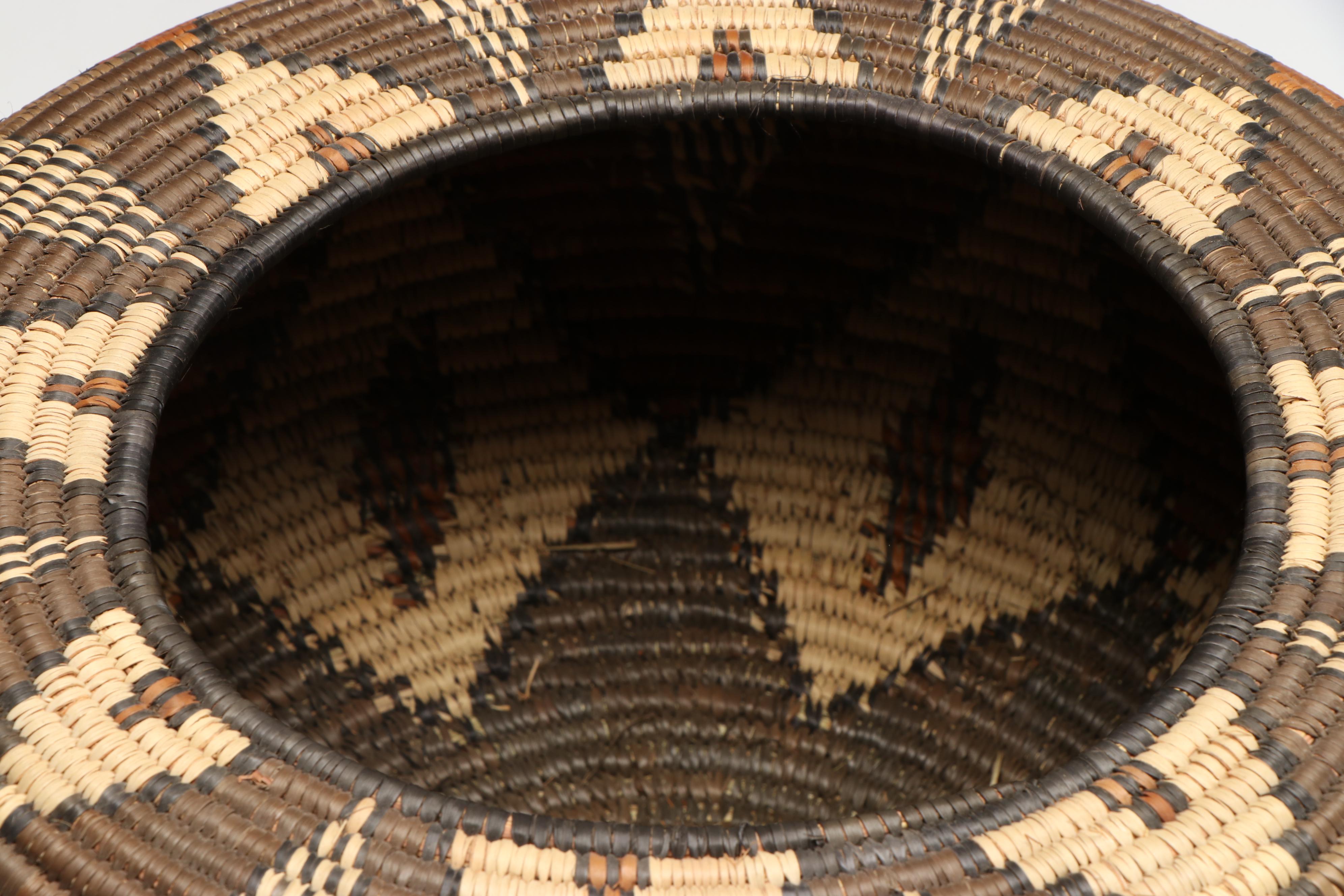 South African Zulu Peoples Woven Ilala Palm Pumpkin-Shaped and Other Baskets
