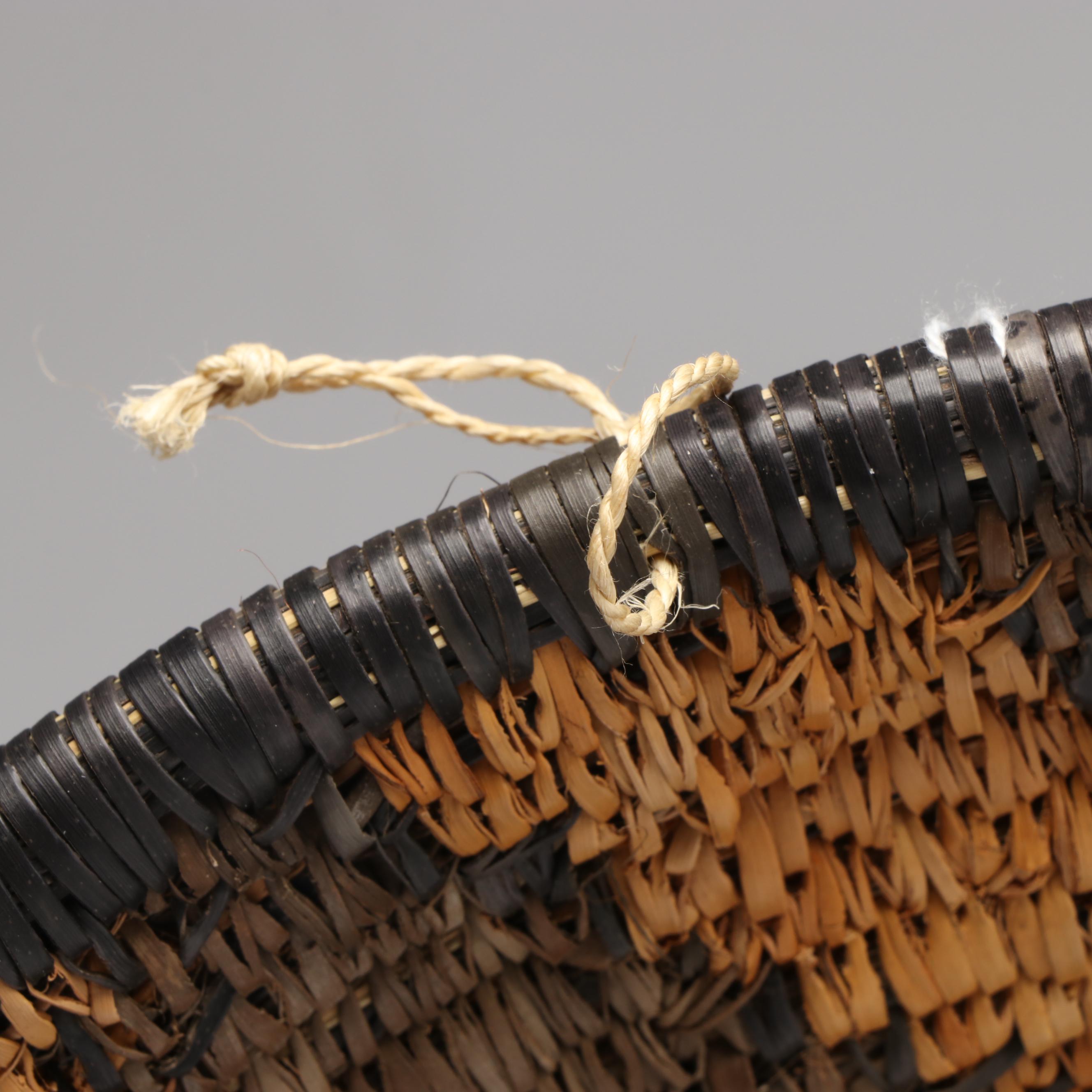 South African Zulu Peoples Woven Ilala Palm Pumpkin-Shaped and Other Baskets
