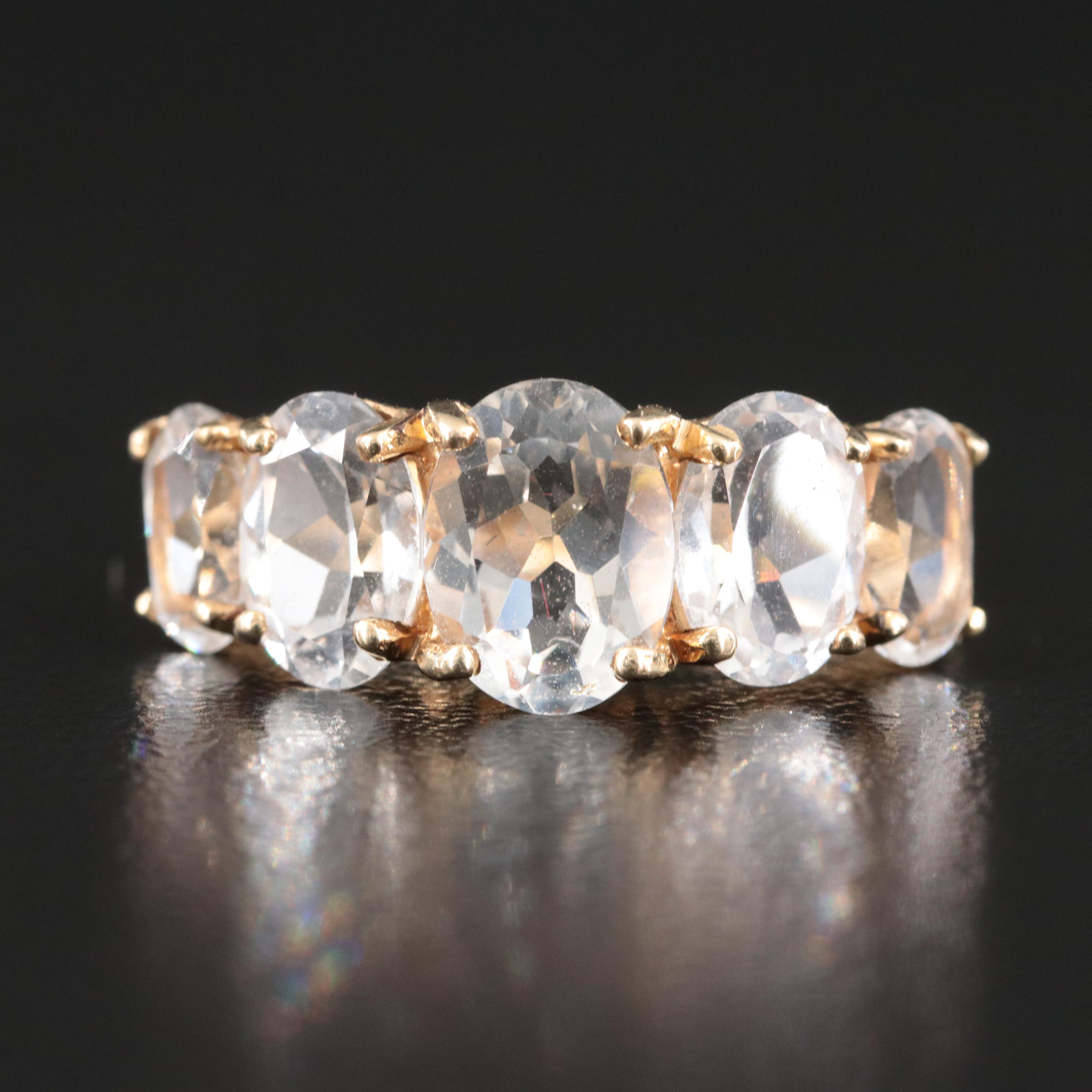 10K White Sapphire Ring