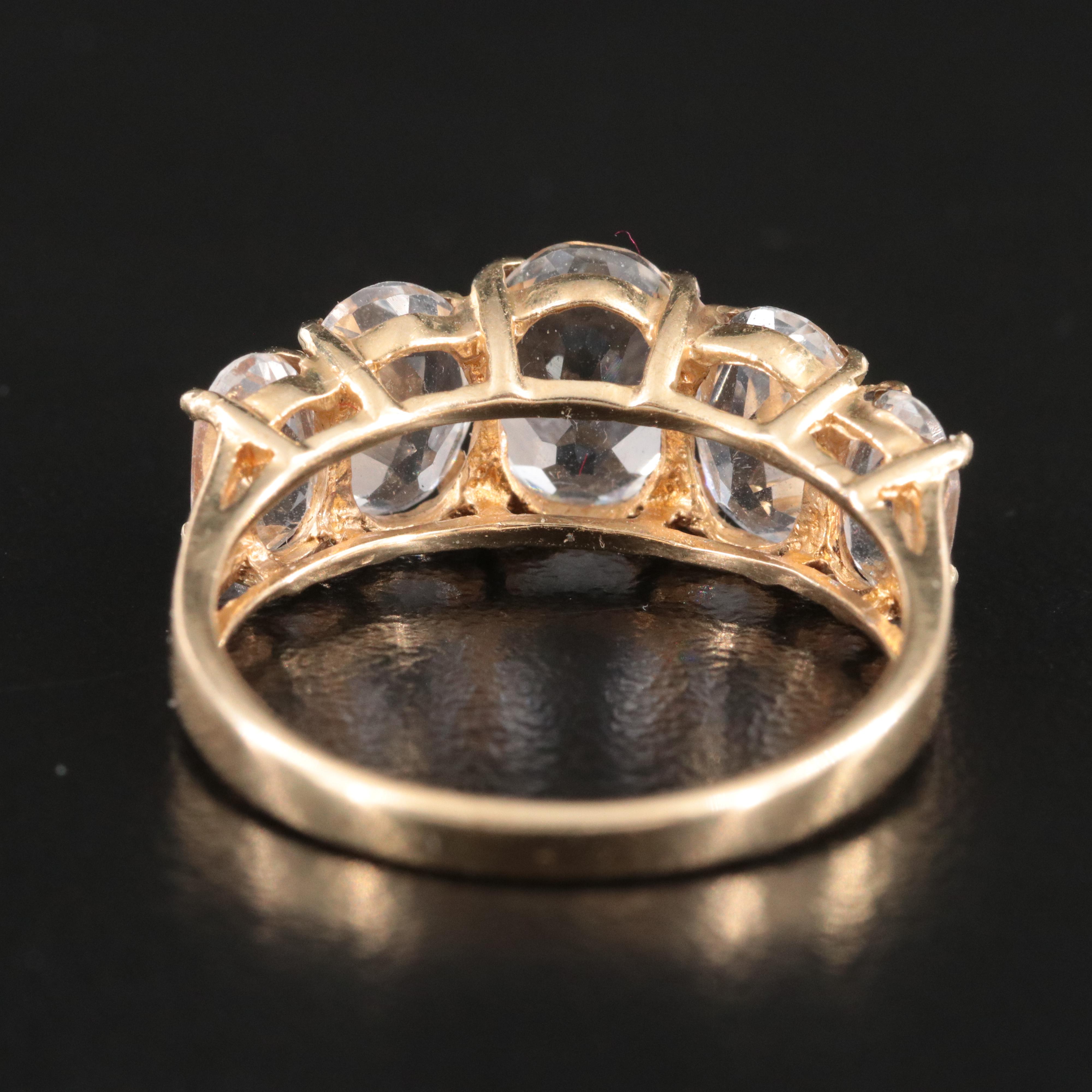 10K White Sapphire Ring