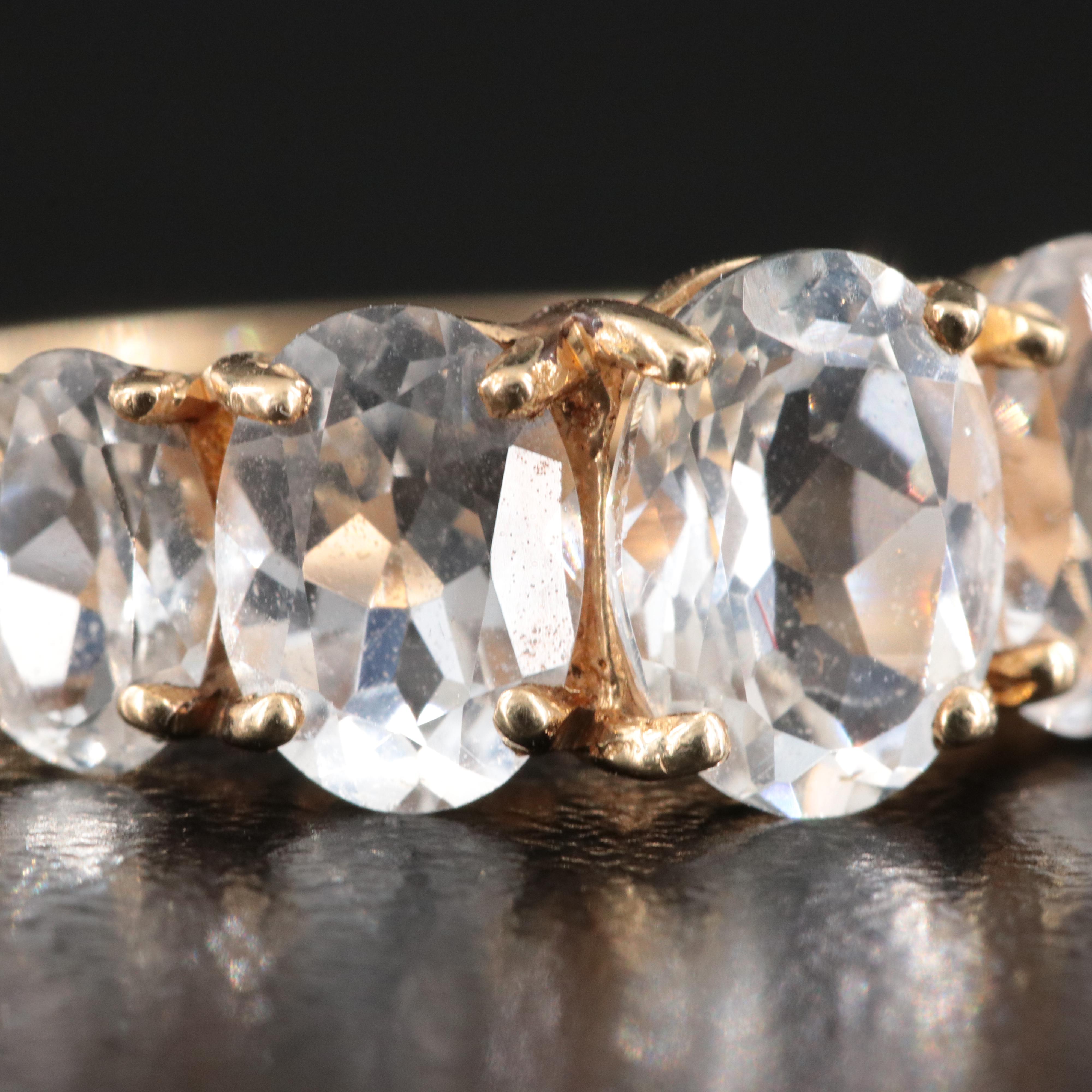 10K White Sapphire Ring